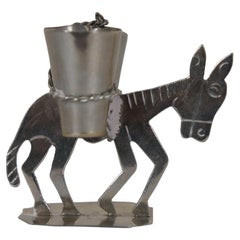 Vintage Taxco Sterling Silver Donkey Burro Double Toothpick Holder Mexico 2"