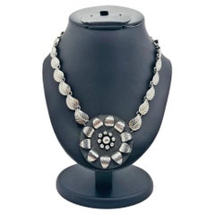 Vintage Taxco Sterling Silver Leaf Necklace, Mexican Sterling Silversmiths