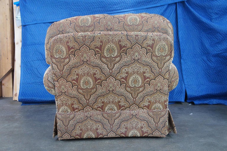 Upholstery Vintage Taylor King Traditional Oversized Paisley Rolled Arm Library Club Chair For Sale