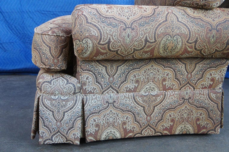 Vintage Taylor King Traditional Oversized Paisley Rolled Arm Library Club Chair For Sale 2