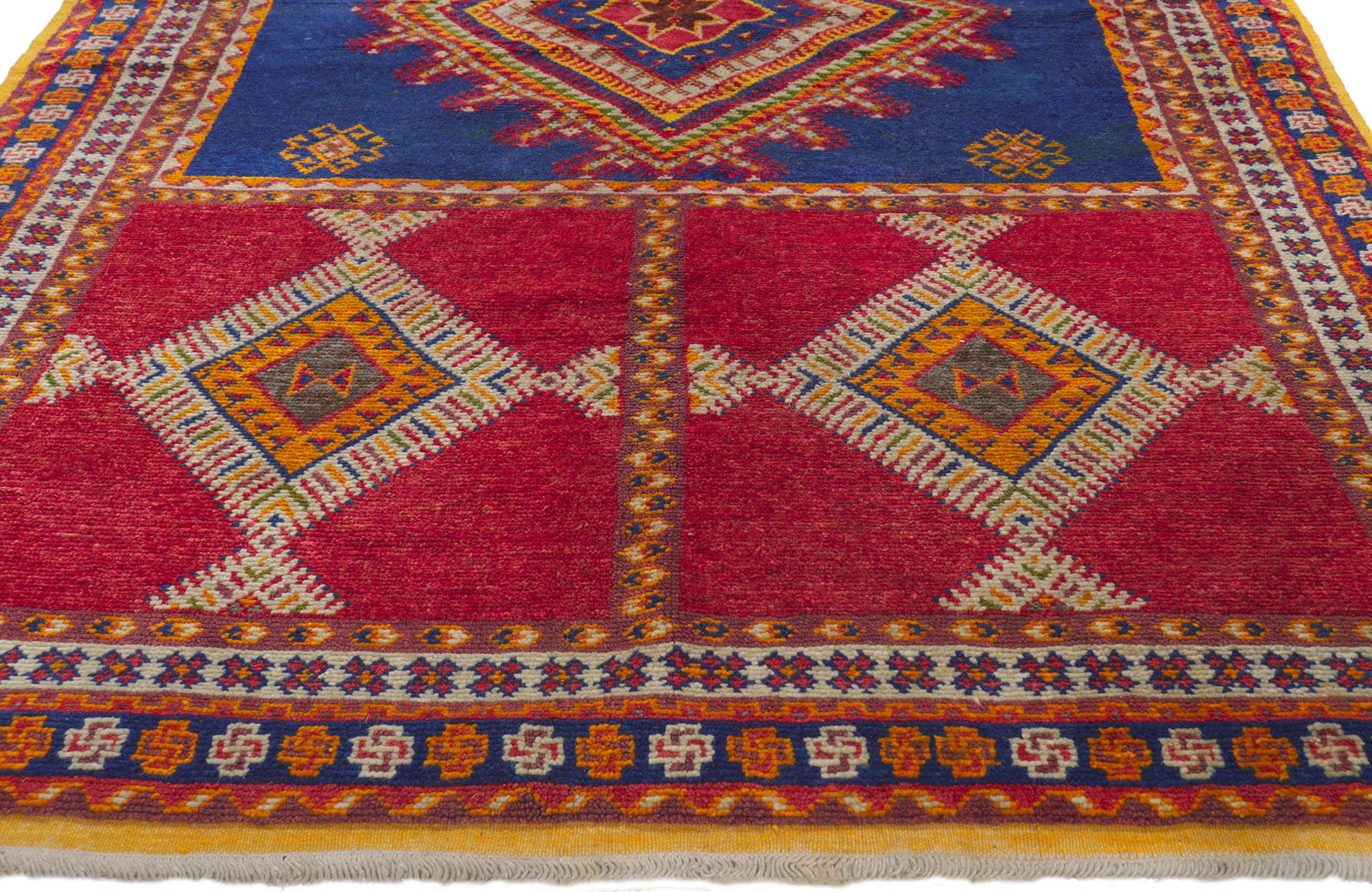 Hand-Knotted Vintage Taznakht Moroccan Rug by Berber Tribes of Morocco