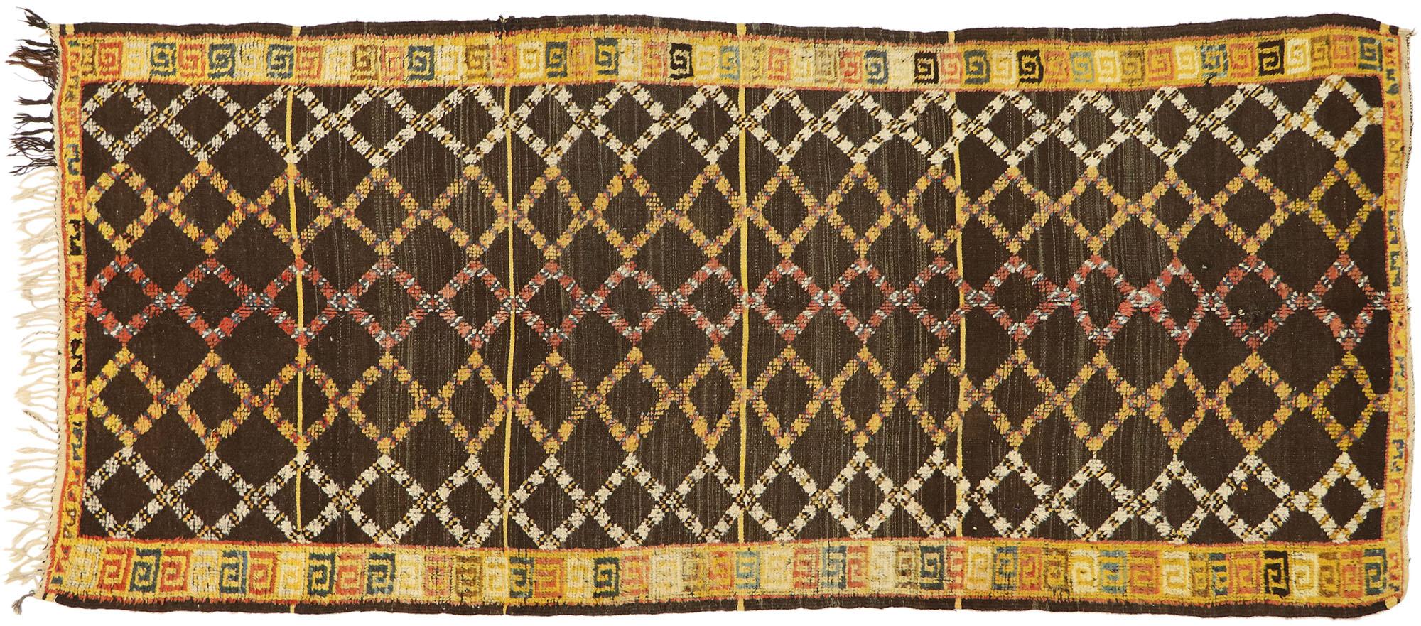 Vintage Taznakht Moroccan Rug, Midcentury Boho Meets Tribal Enchantment For Sale 2