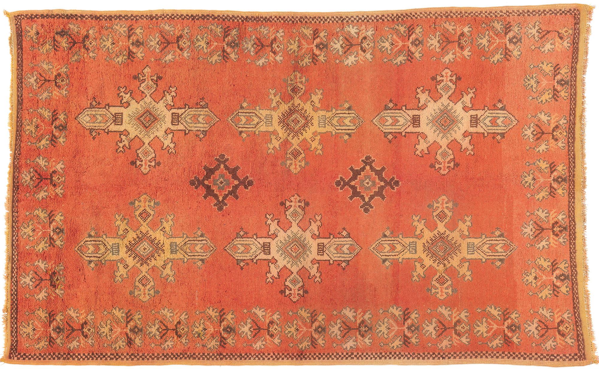 Vintage Taznakht Moroccan Rug, Modern Desert Style Meets Tribal Enchantment For Sale 4
