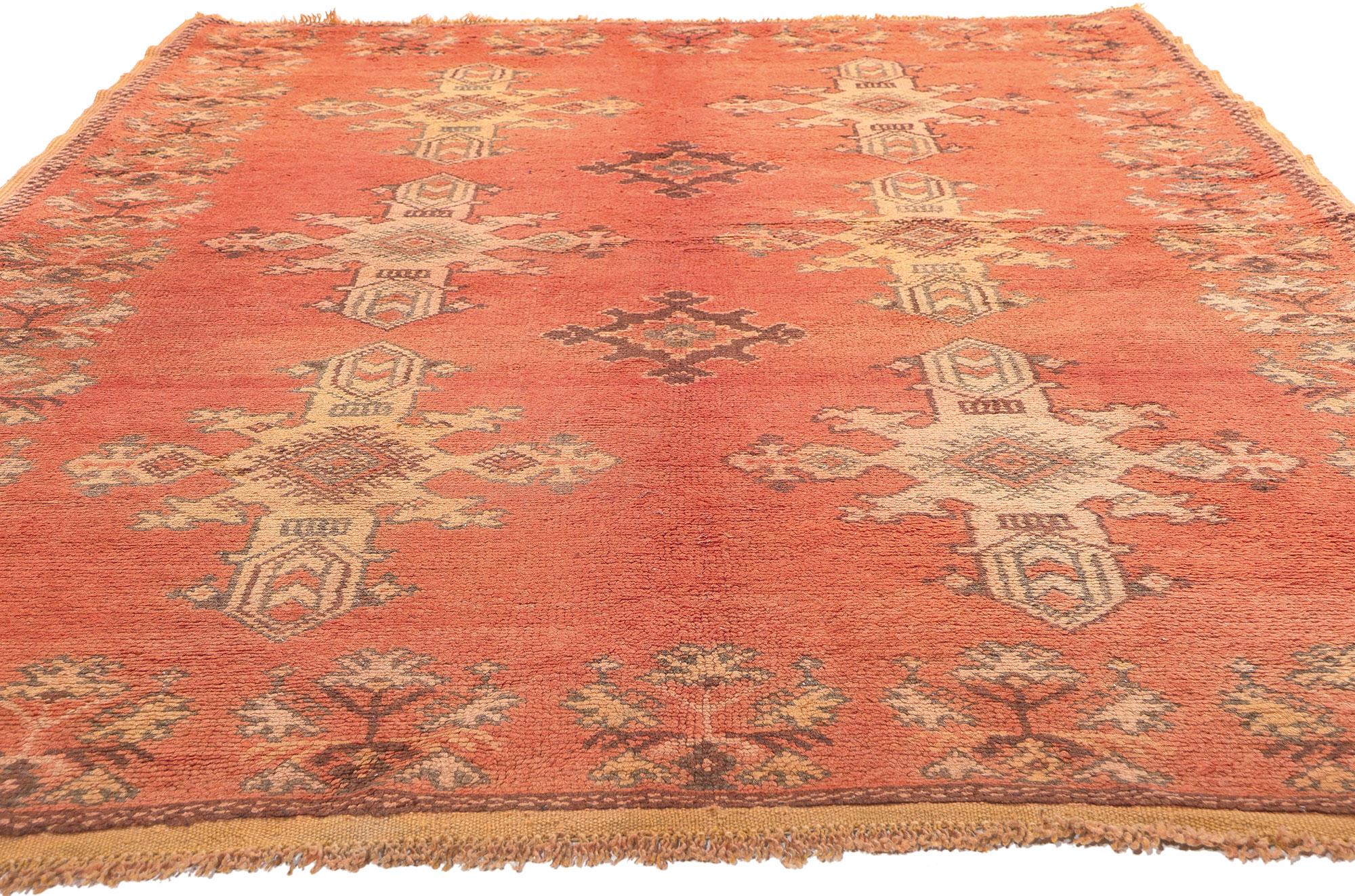 Hand-Knotted Vintage Taznakht Moroccan Rug, Modern Desert Style Meets Tribal Enchantment For Sale