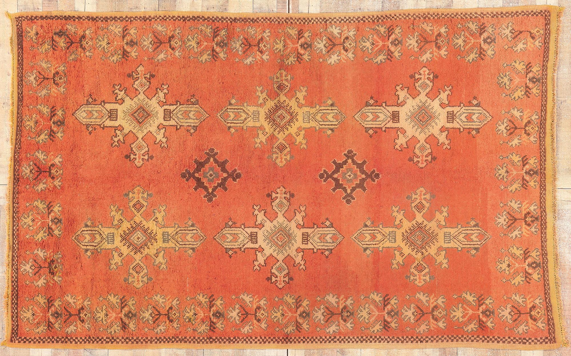 Vintage Taznakht Moroccan Rug, Modern Desert Style Meets Tribal Enchantment For Sale 3