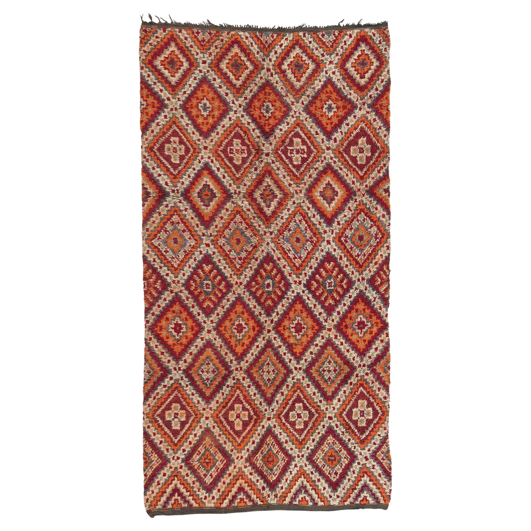 Vintage Taznakht Moroccan Rug,  Nomadic Charm Meets Pacific Northwest Style For Sale