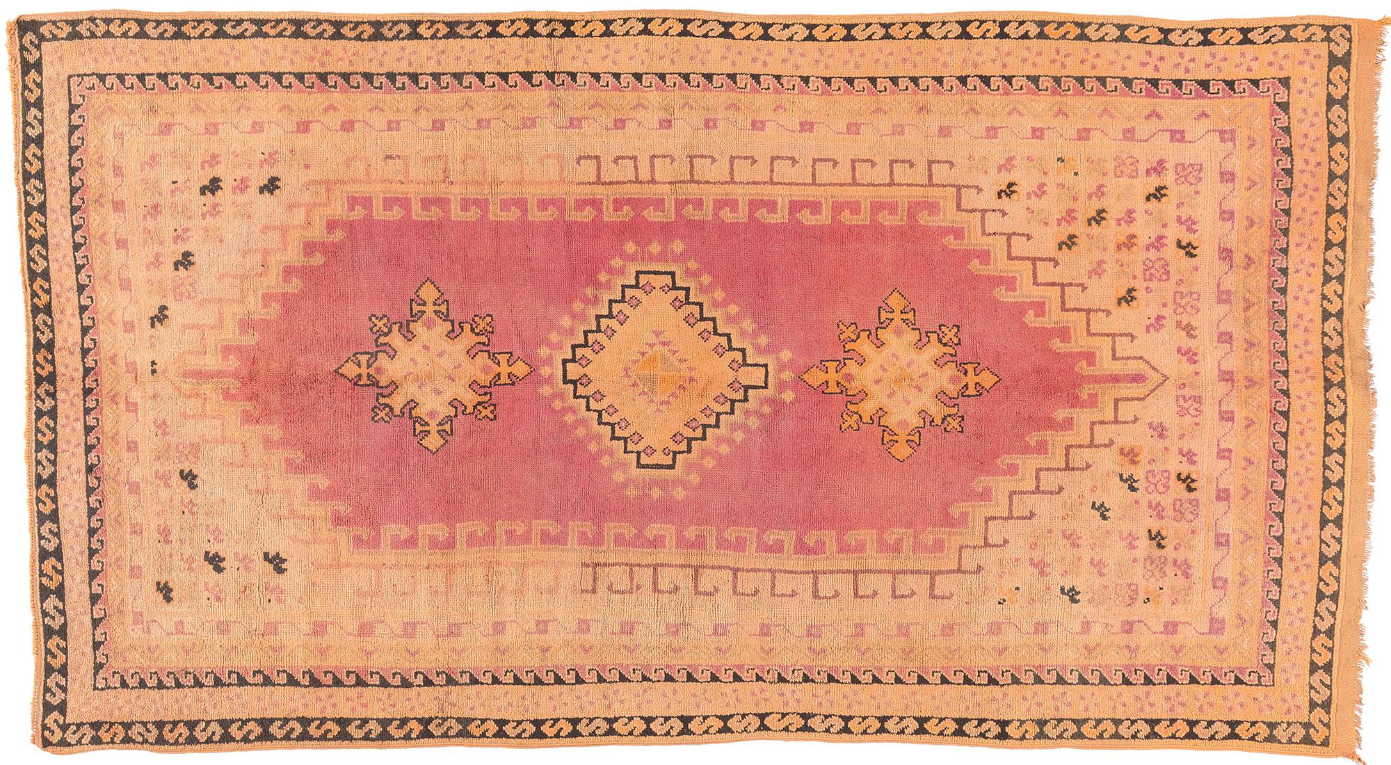 Vintage Taznakht Moroccan Rug, Nomadic Enchantment Meets Bohemian Charm For Sale 3