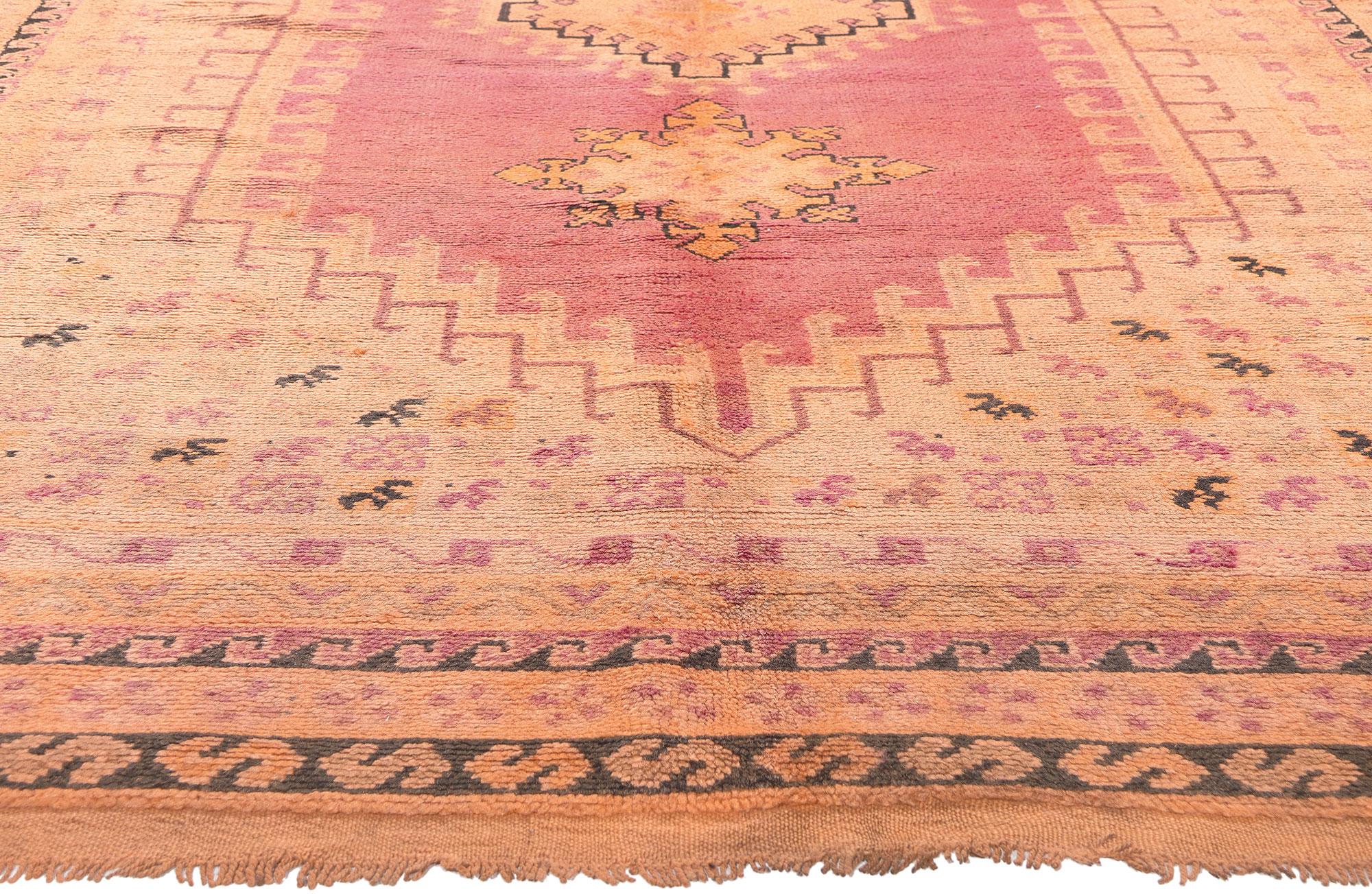 Hand-Knotted Vintage Taznakht Moroccan Rug, Nomadic Enchantment Meets Bohemian Charm For Sale