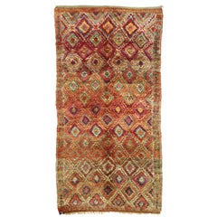 Tappeto marocchino vintage Taznakht con motivo a diamante e stile moderno di metà secolo