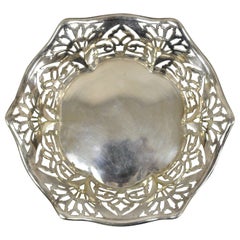Vintage TBB England Silver Plate Epns Small Floral Pierced Trinket Dishl Bowl (ciotola per ciondoli)