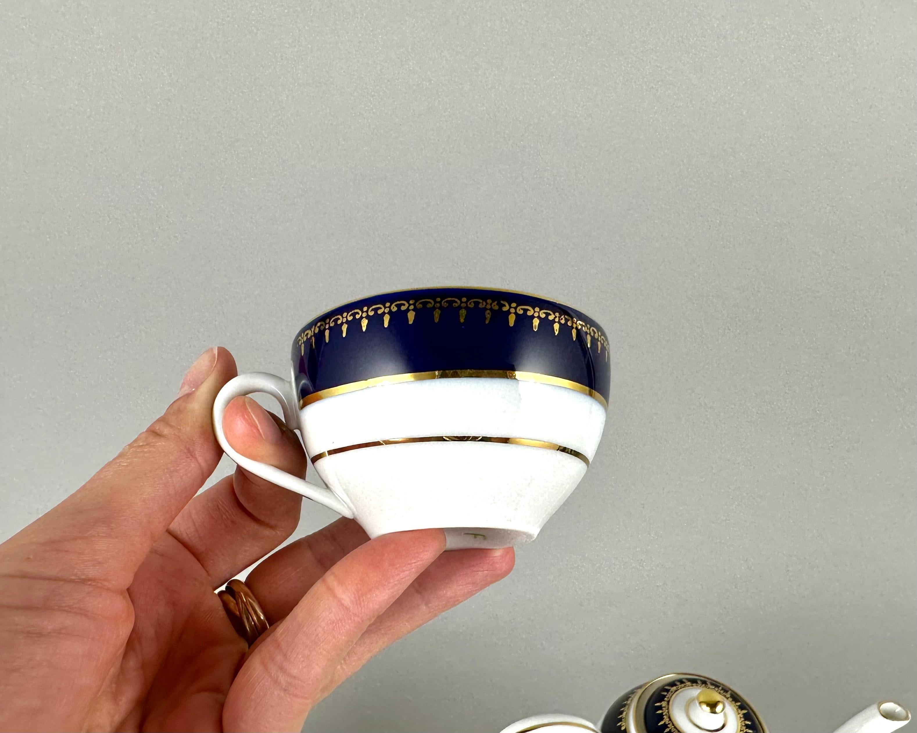 Porcelain Vintage Tea Coffee Set Zsolney Hungary, 1960s For Sale
