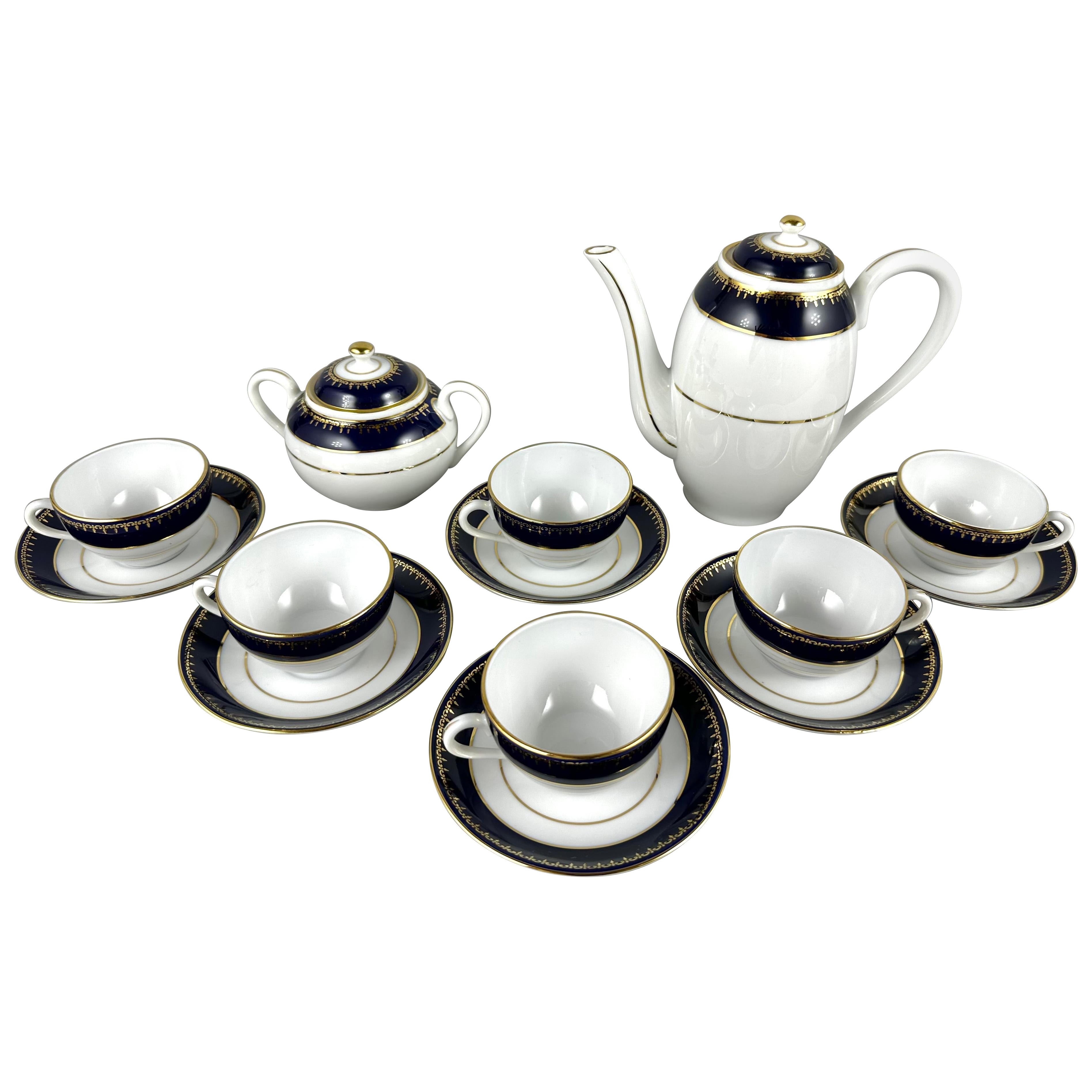 Vintage-Tee-/Kaffeeservice Zsolney Ungarn, 1960er Jahre