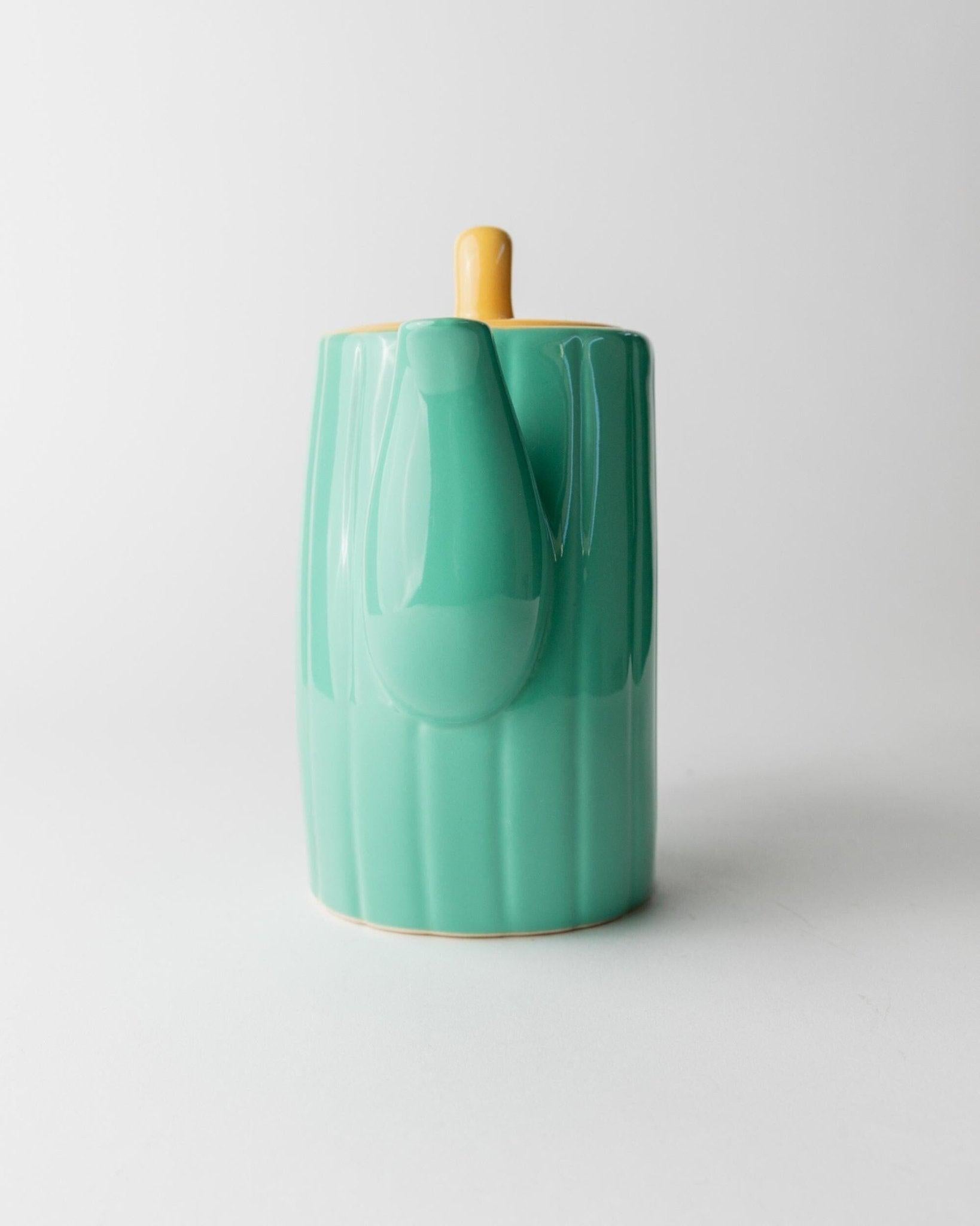 Théière vintage par M. Iosa Ghini pour M-One - Turquoise et jaune, années 80 en vente 1