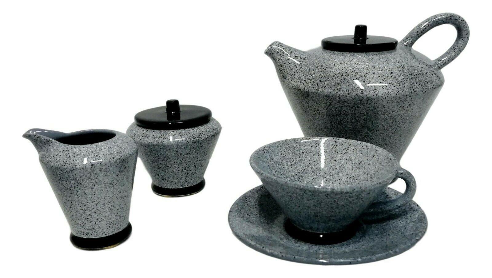 Vintage Tea Service in Ceramic Design Dante Baldelli, 1980s In Good Condition For Sale In taranto, IT
