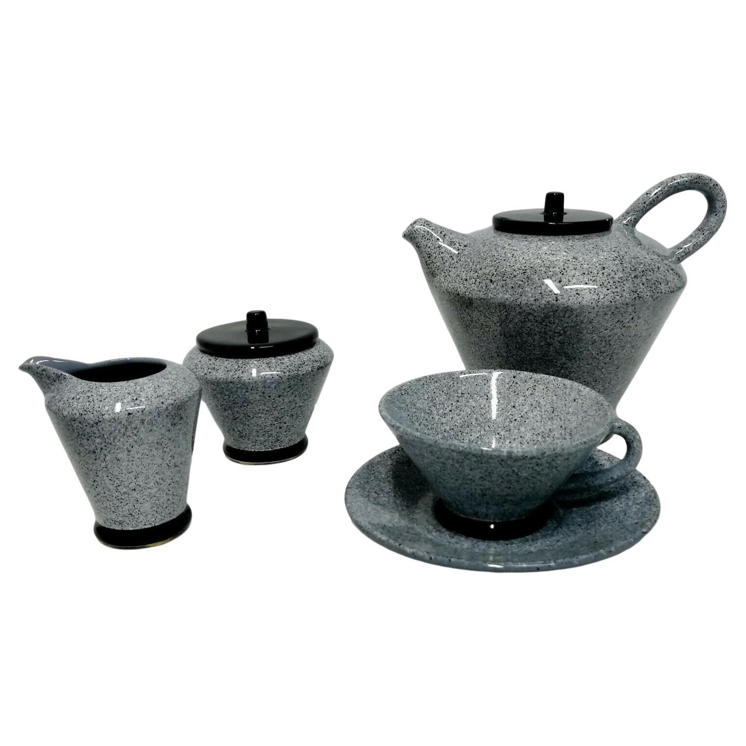 Vintage Tea Service in Ceramic Design Dante Baldelli, 1980s For Sale