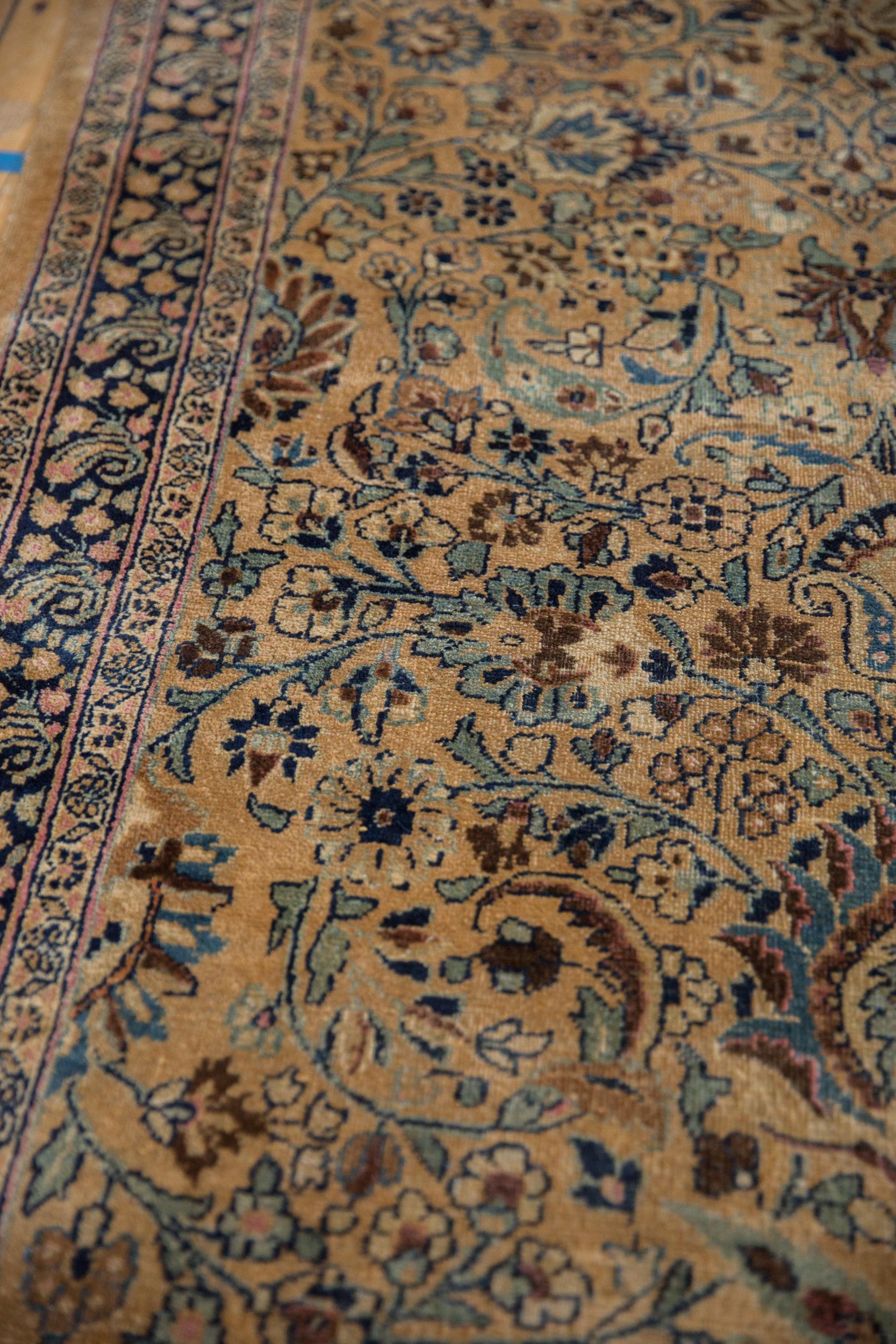 Hand-Knotted Vintage Tea Washed Meshed Rug Runner For Sale