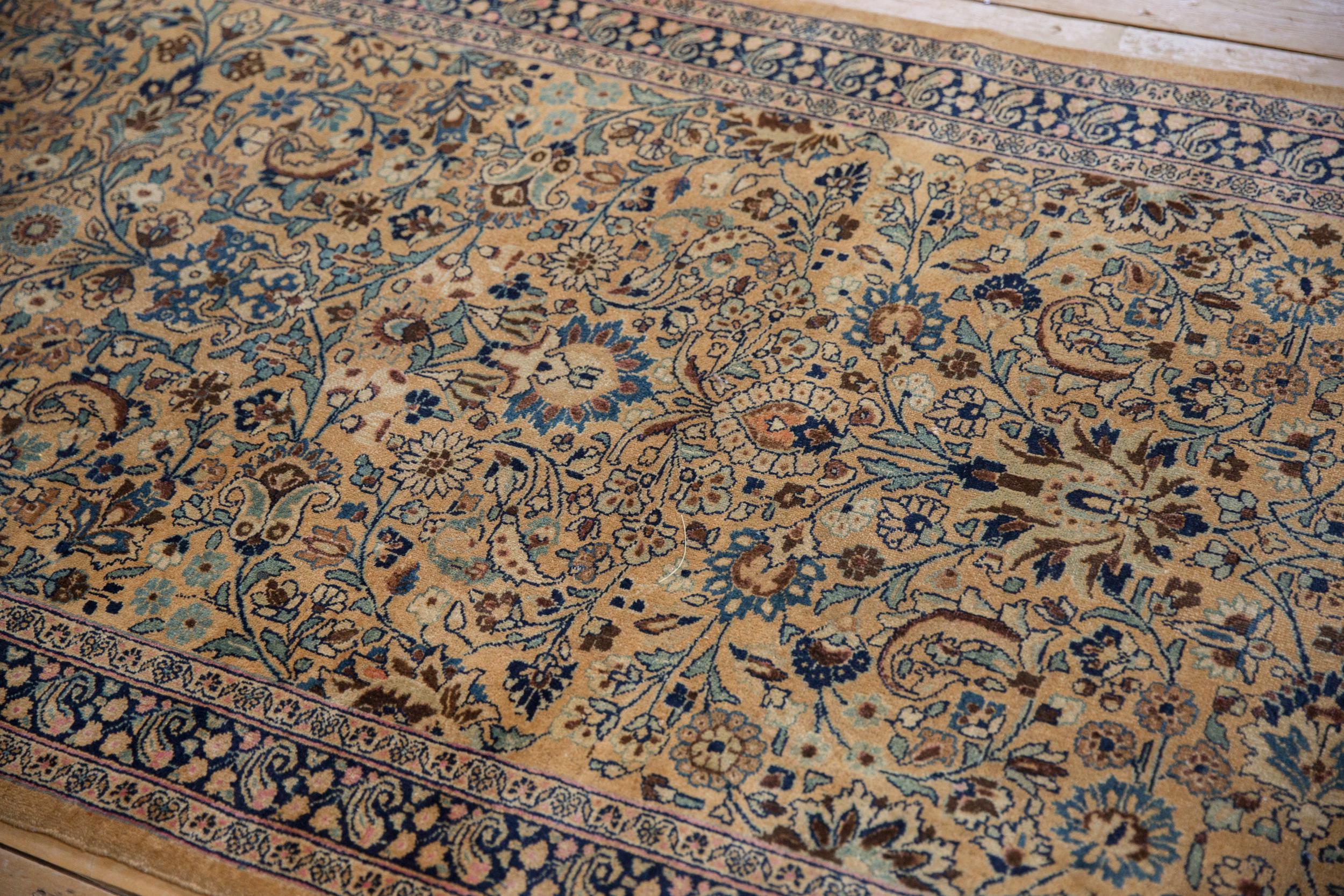 Vintage Tea Washed Meshed Rug Runner In Good Condition For Sale In Katonah, NY