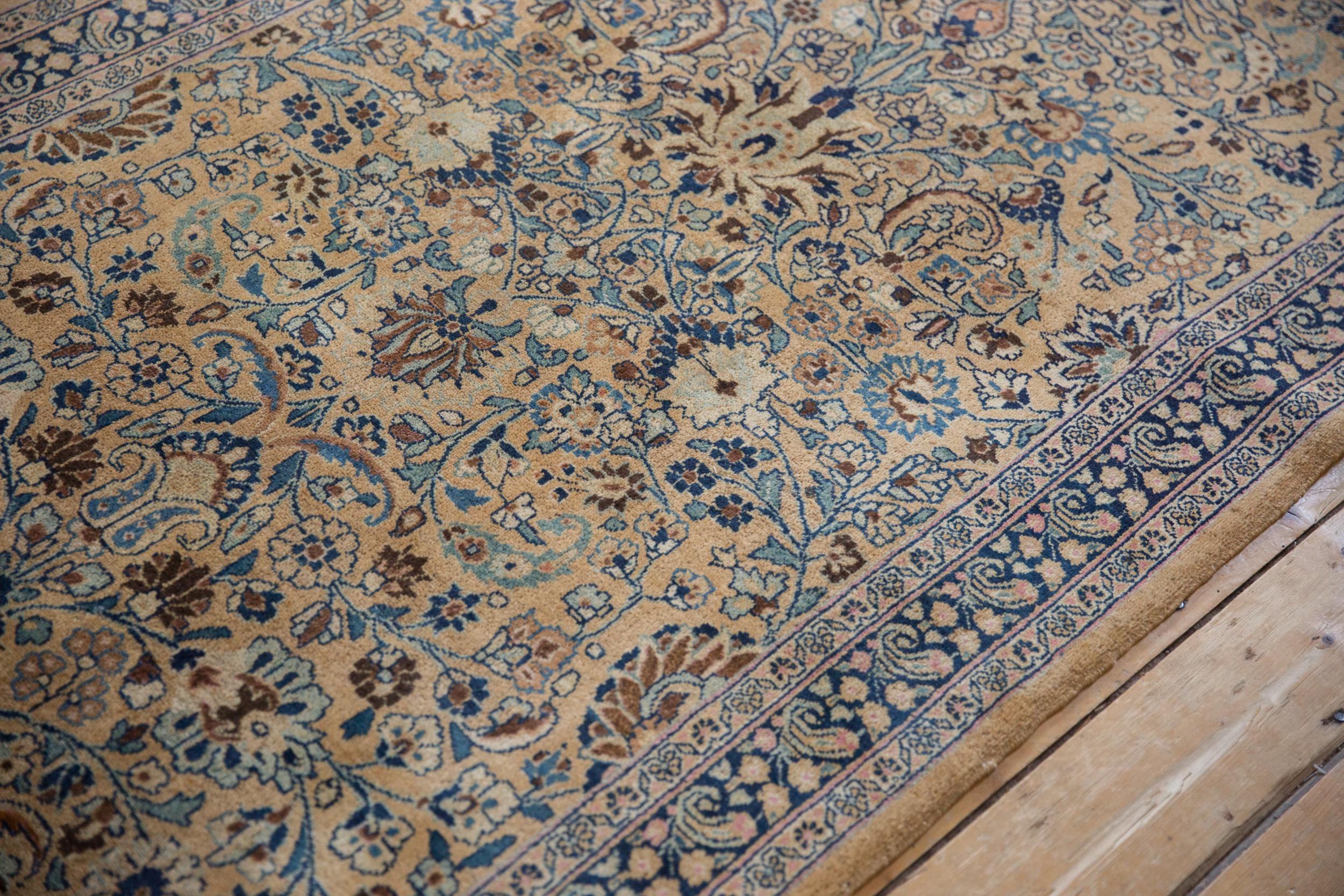 Wool Vintage Tea Washed Meshed Rug Runner For Sale