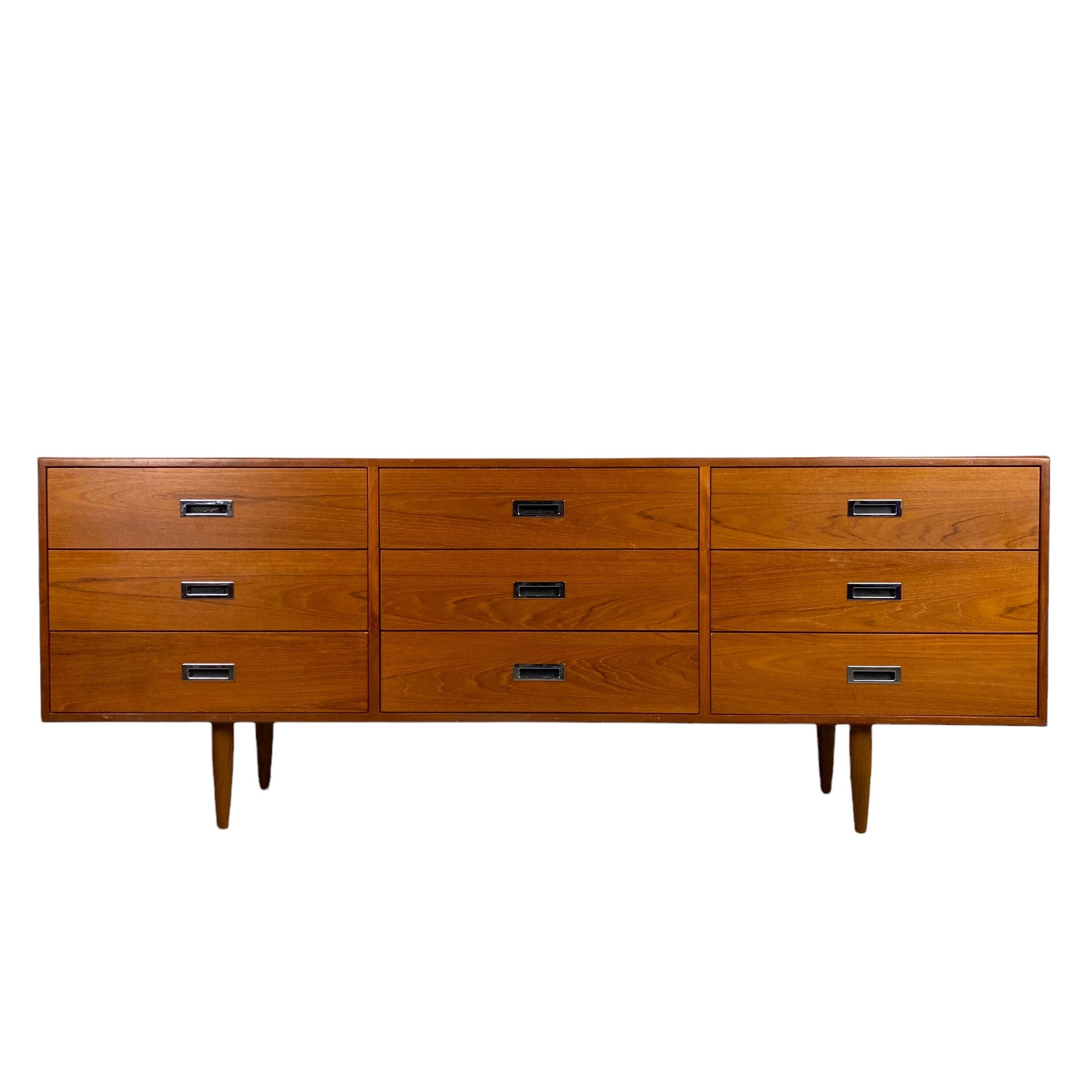 teak 9 drawer dresser