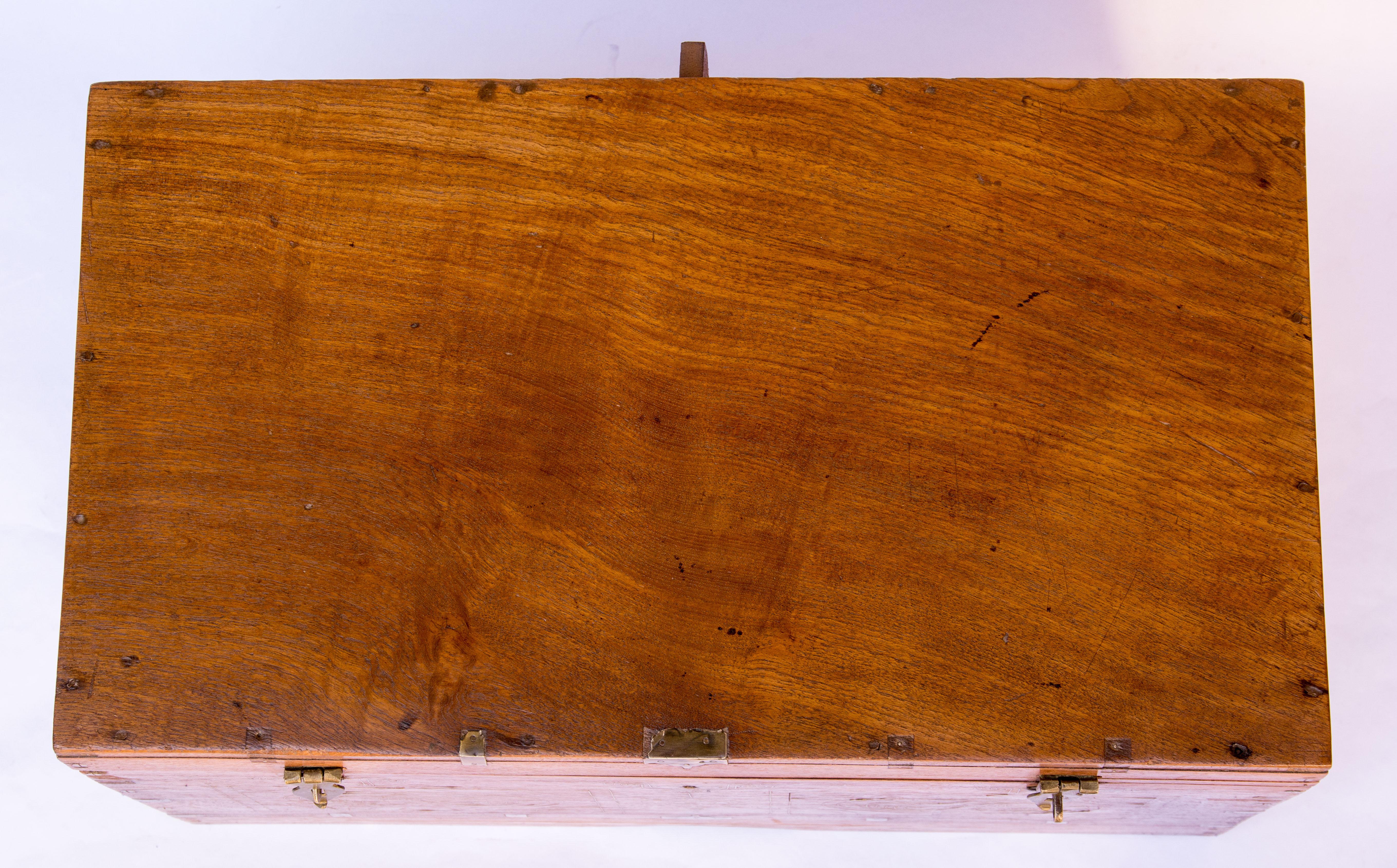 Vintage Teak Actors Chest from Burma, Early to Mid-20th Century 12
