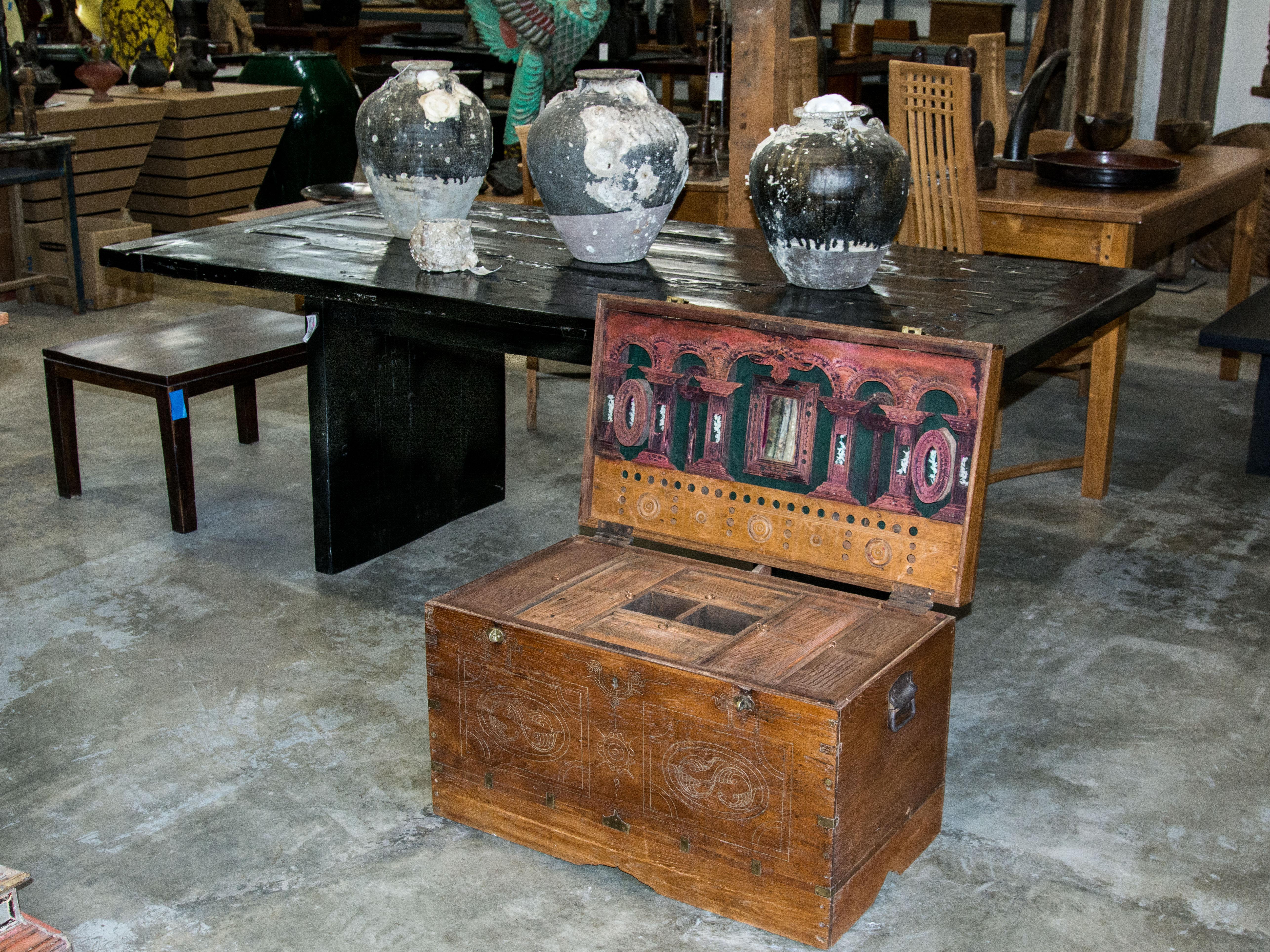 Vintage Teak Actors Chest from Burma, Early to Mid-20th Century 11