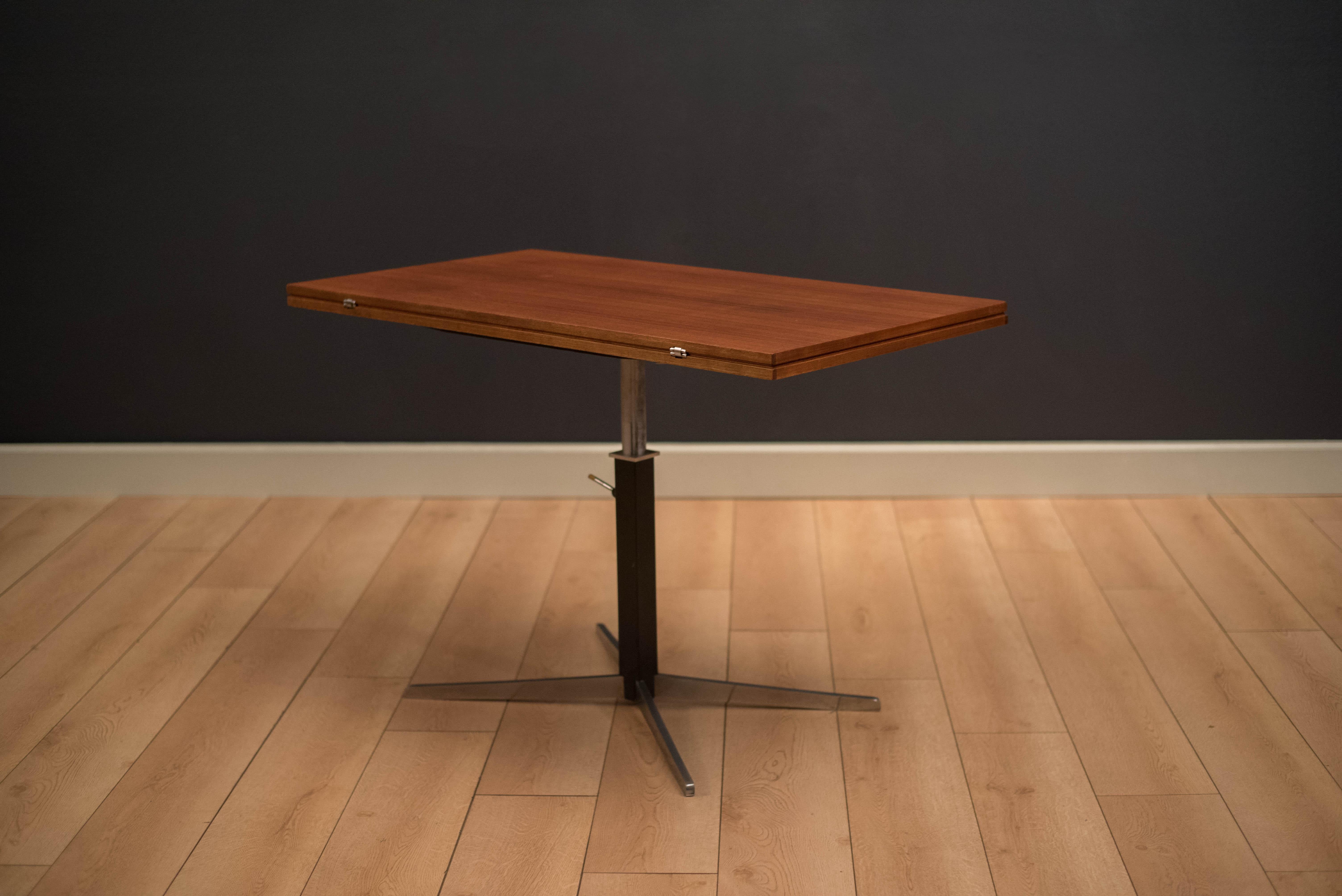 Mid-Century Modern Vintage Teak Adjustable Elevator Dining Table by J.M. Thomas 