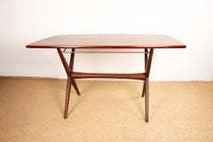 Vintage teak adjustable Scandinavian table, dining and coffee by Frederik Kayser