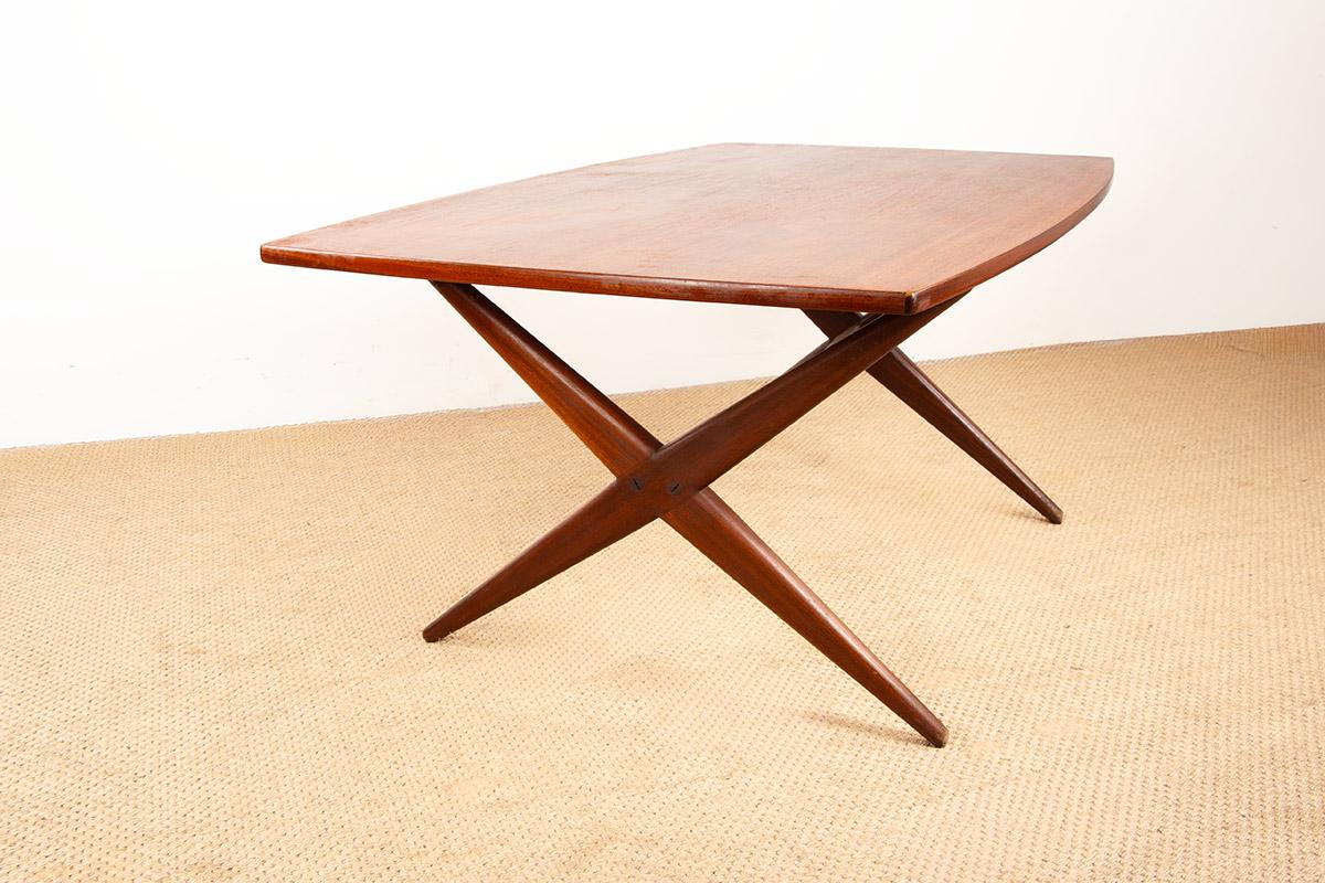 Vintage teak adjustable Scandinavian table, dining and coffee by Frederik Kayser For Sale 13