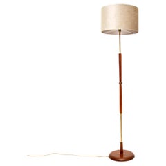 Vintage Teak and Brass Floor Lamp