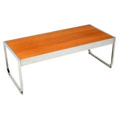 Couchtisch aus Teakholz und Chrom von Howard Miller, Vintage