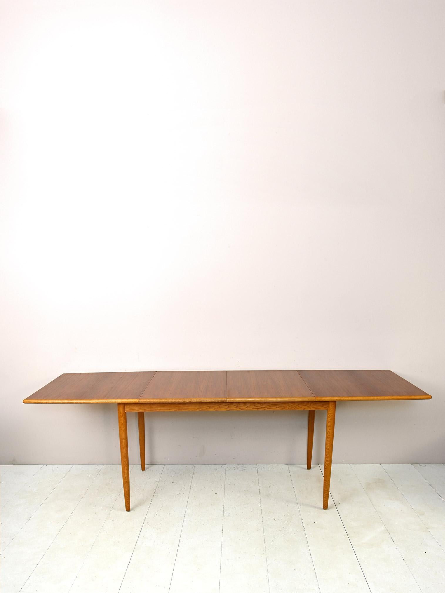 Mid-20th Century Vintage Teak and Oak Rectangular Table For Sale