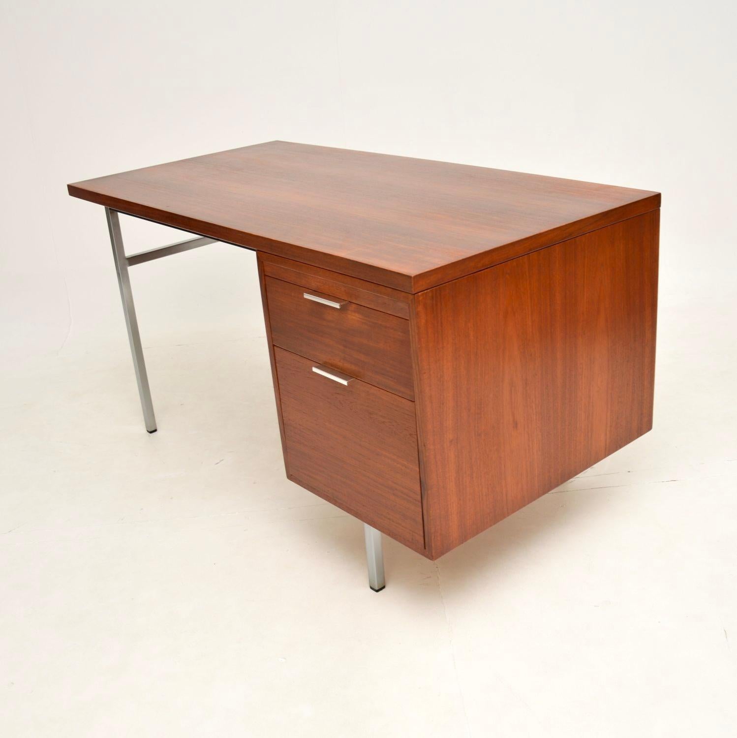 British Vintage Teak and Steel Desk by Robin Day for Hille For Sale