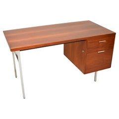 Bureau vintage en teck et acier de Robin Day pour Hille