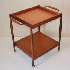 Vintage Teak Bar Cart by Fratelli Reguitti, Italy, Circa 1950