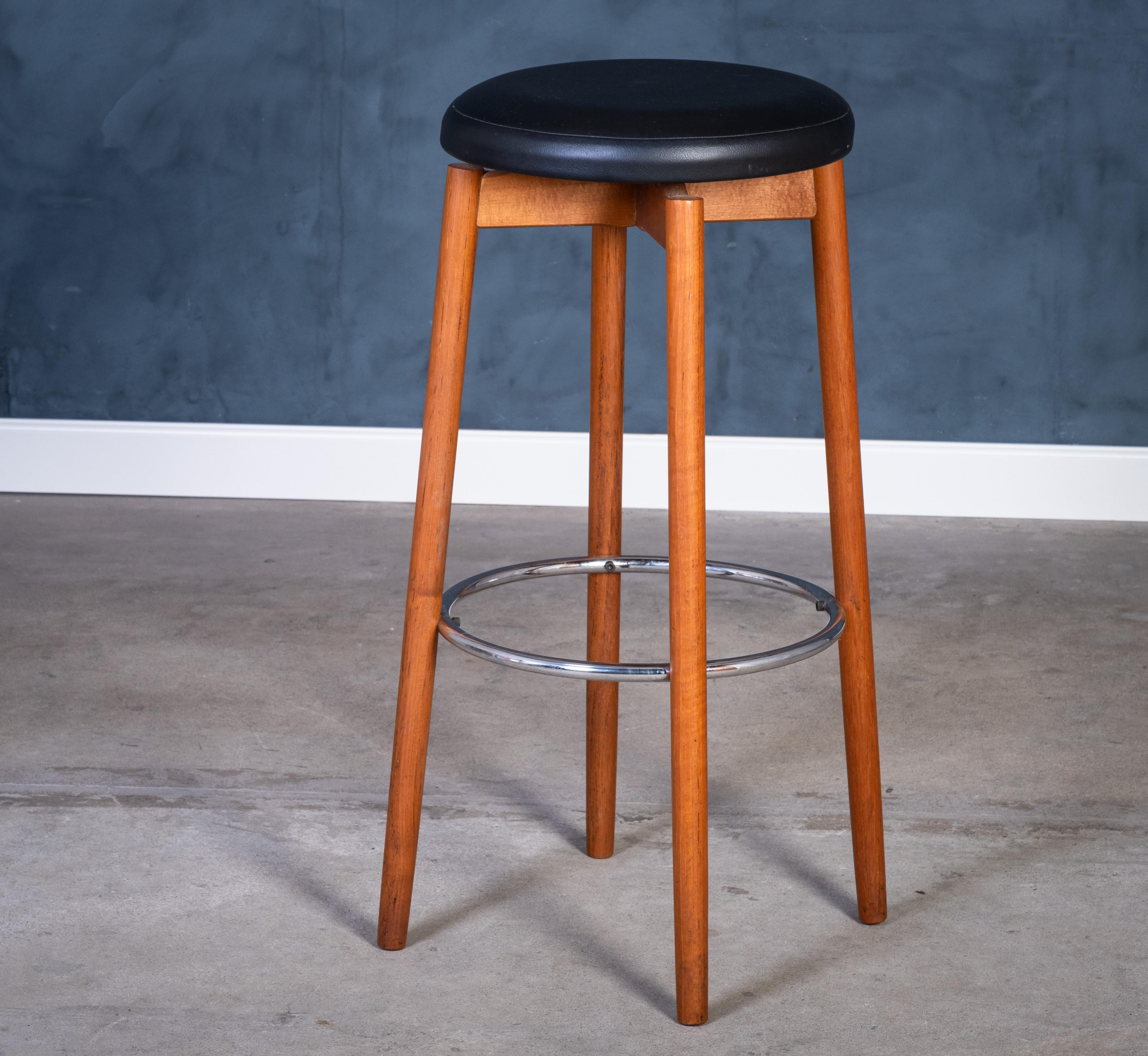 Mid-20th Century Vintage Teak Bar Stools by Hugo Frandsen for Spøttrup Møbelfabrik, 1960s For Sale