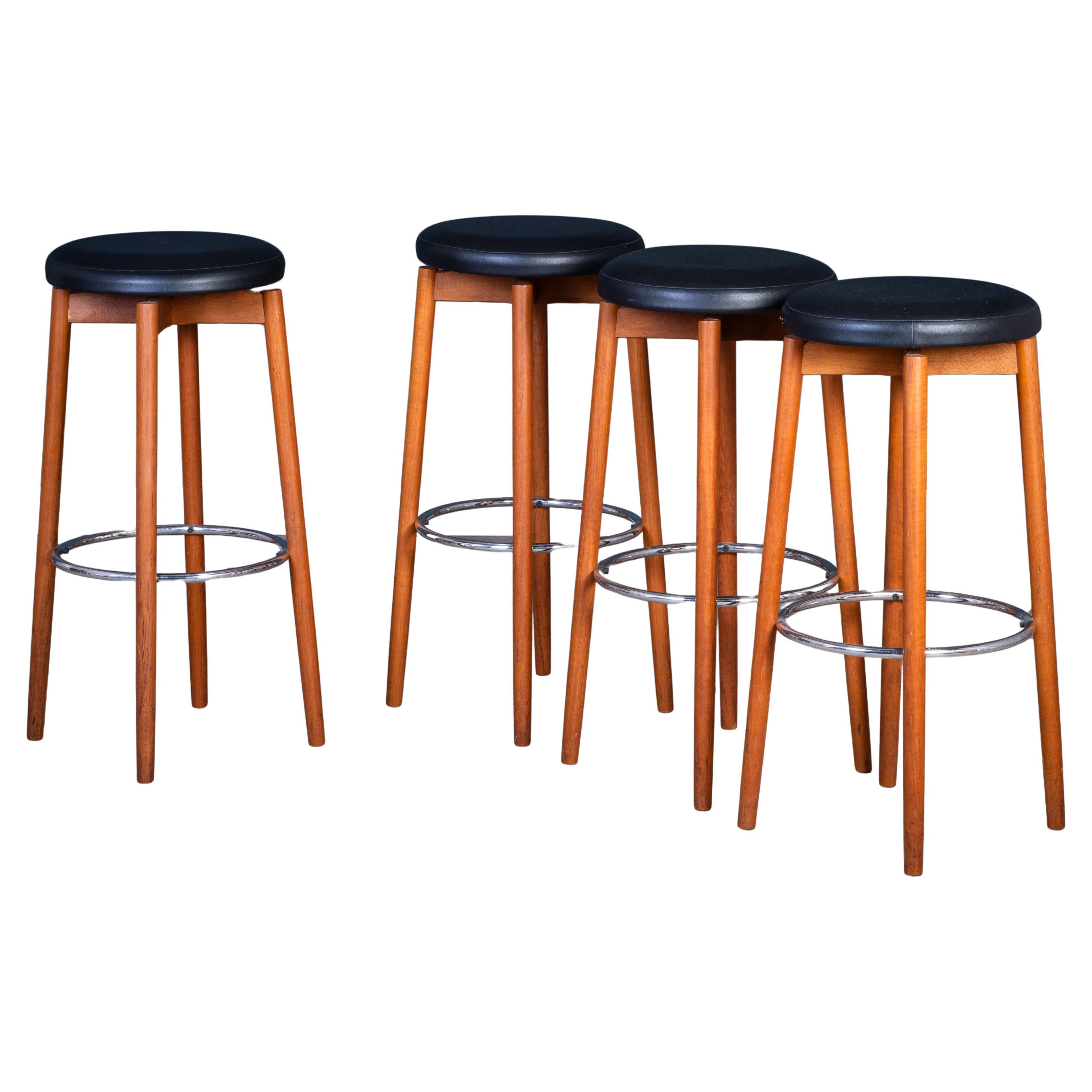 Vintage Teak Bar Stools by Hugo Frandsen for Spøttrup Møbelfabrik, 1960s For Sale