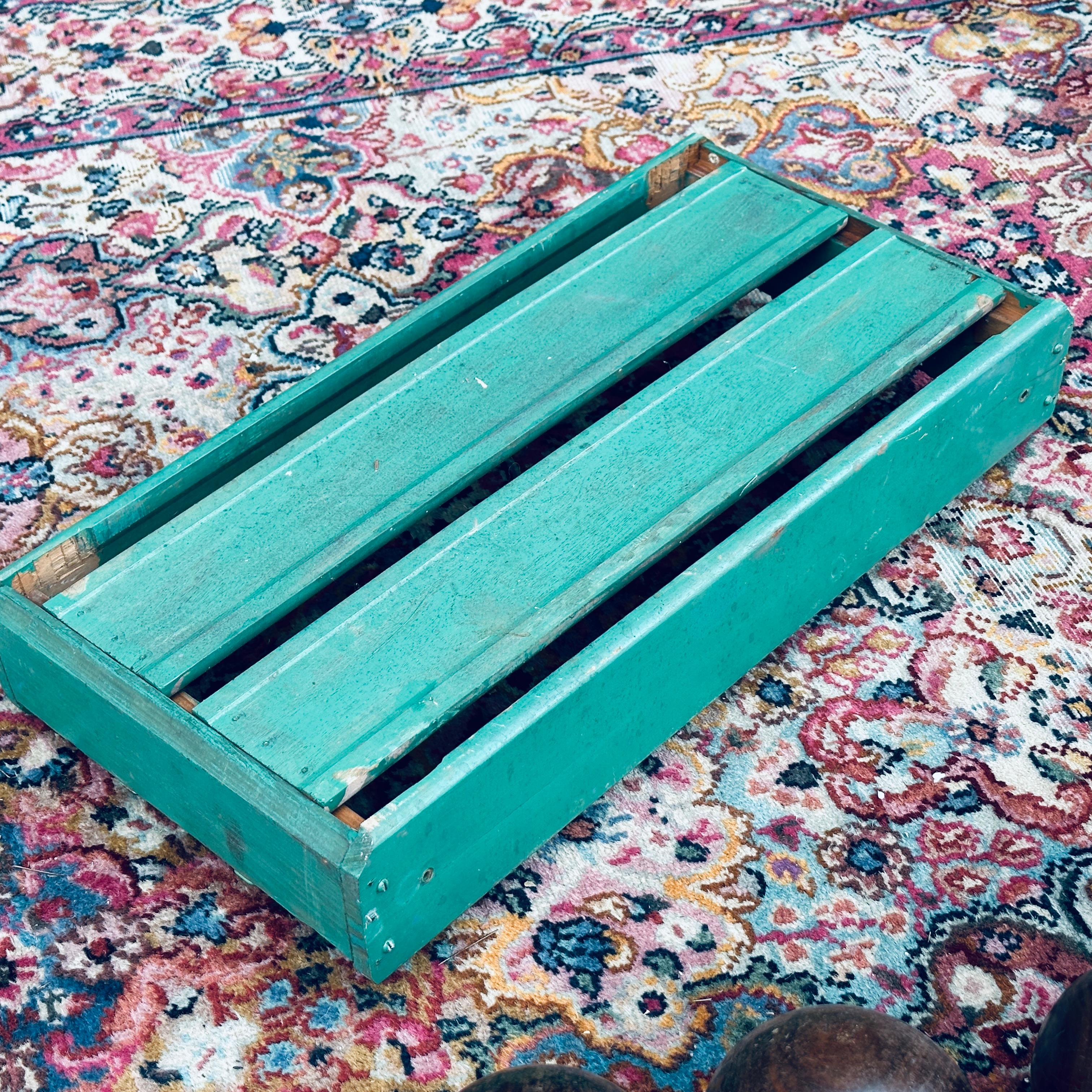 Vintage Teak Bocce Ball Set in Handmade Rustic Caddy Lawn Bowling 6