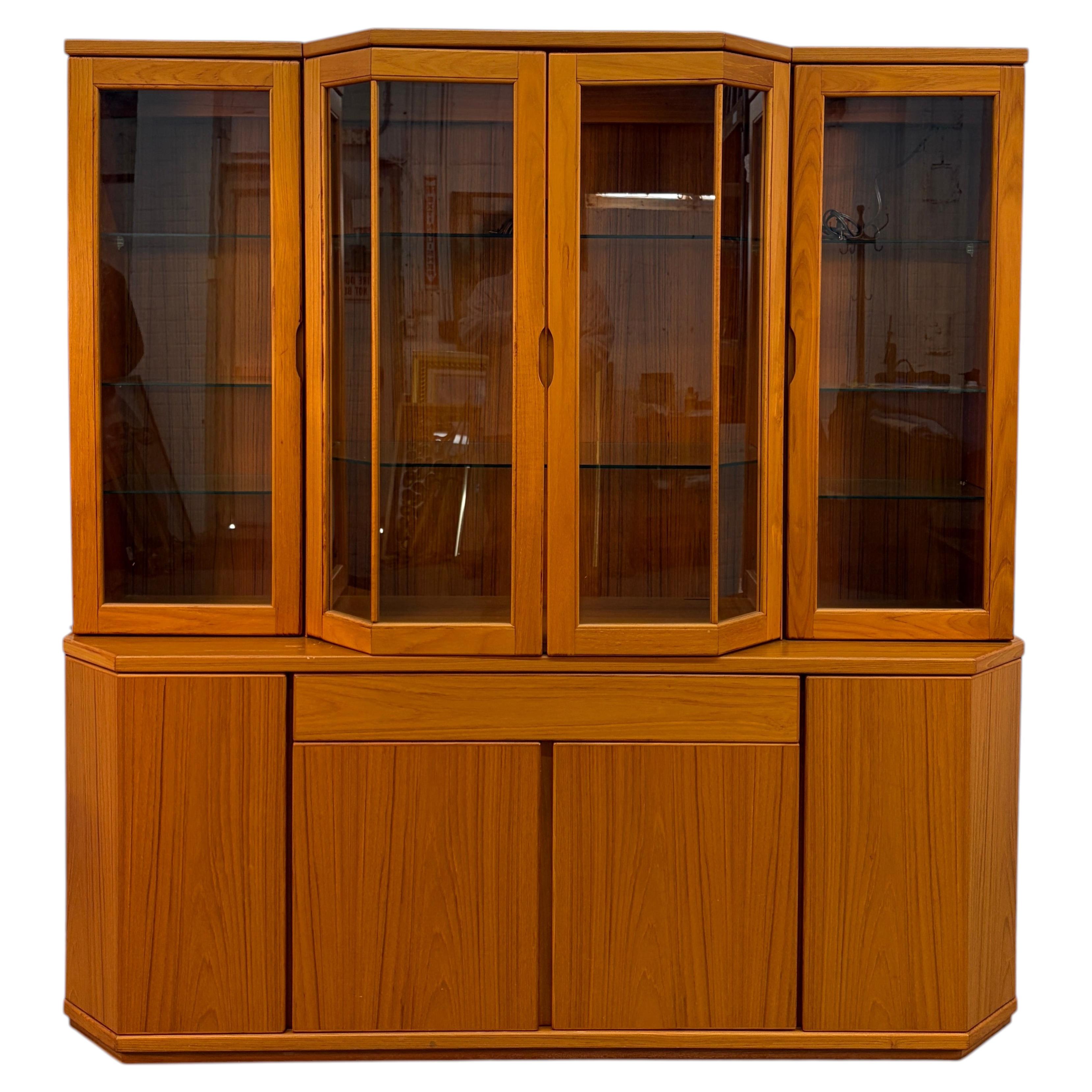 Vintage Teak Buffet Hutch Display Cabinet by Design Furniture MFG. LTD.