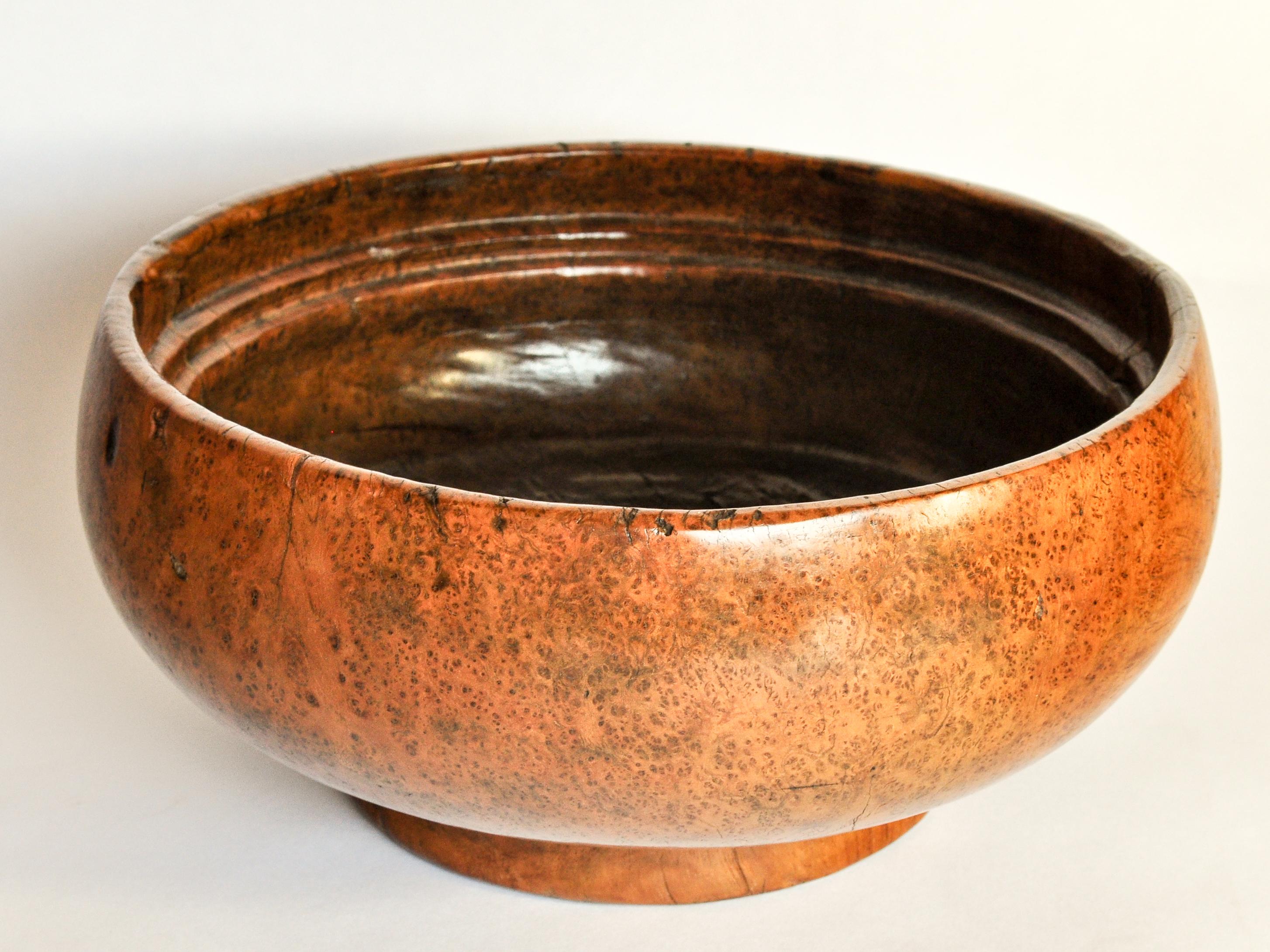 Organic Modern Vintage Teak Burl Wood Bowl, Java, Mid-20th Century
