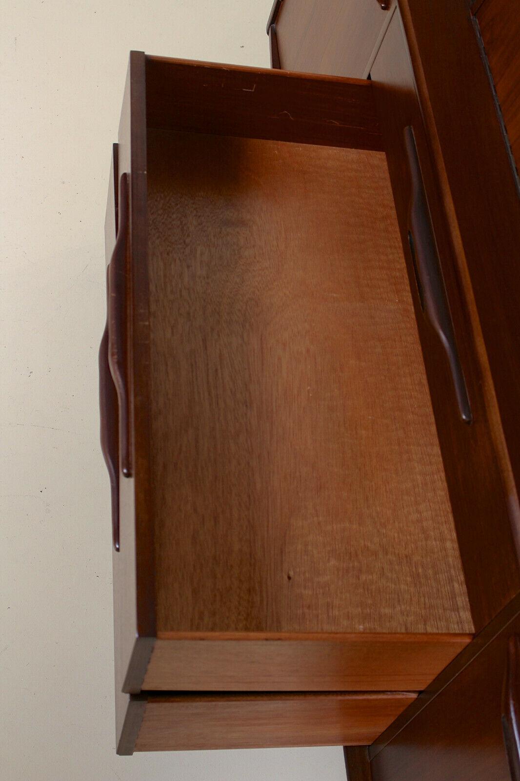 Vintage Teak Cocktail Sideboard Glazed Credenza Cabinet For Sale 5