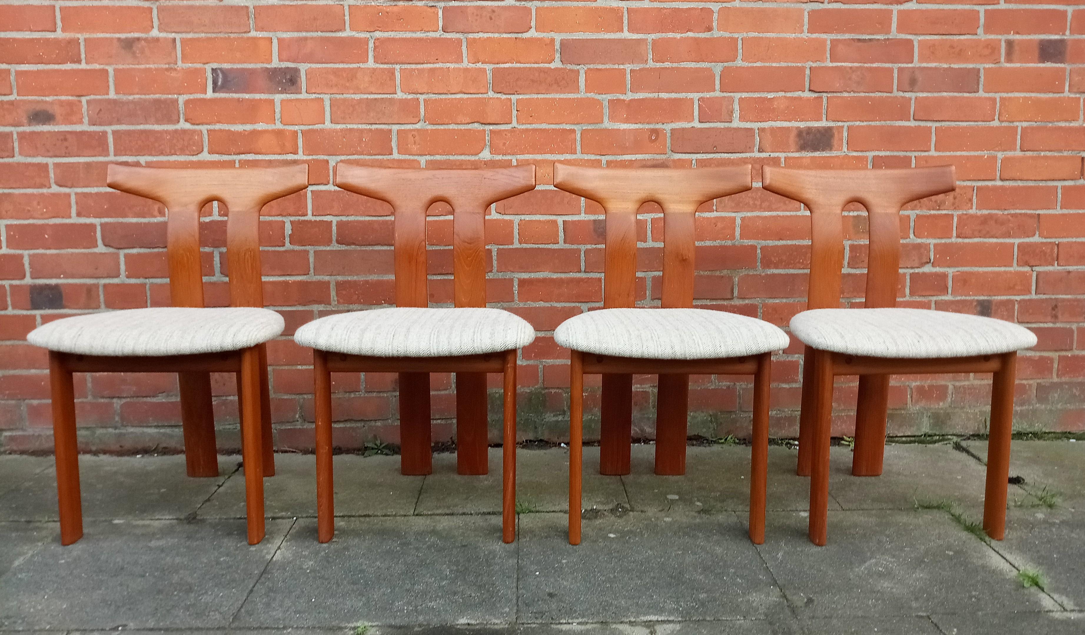 Scandinavian Modern Vintage Teak Danish dining chairs , 1970s, Set of 4