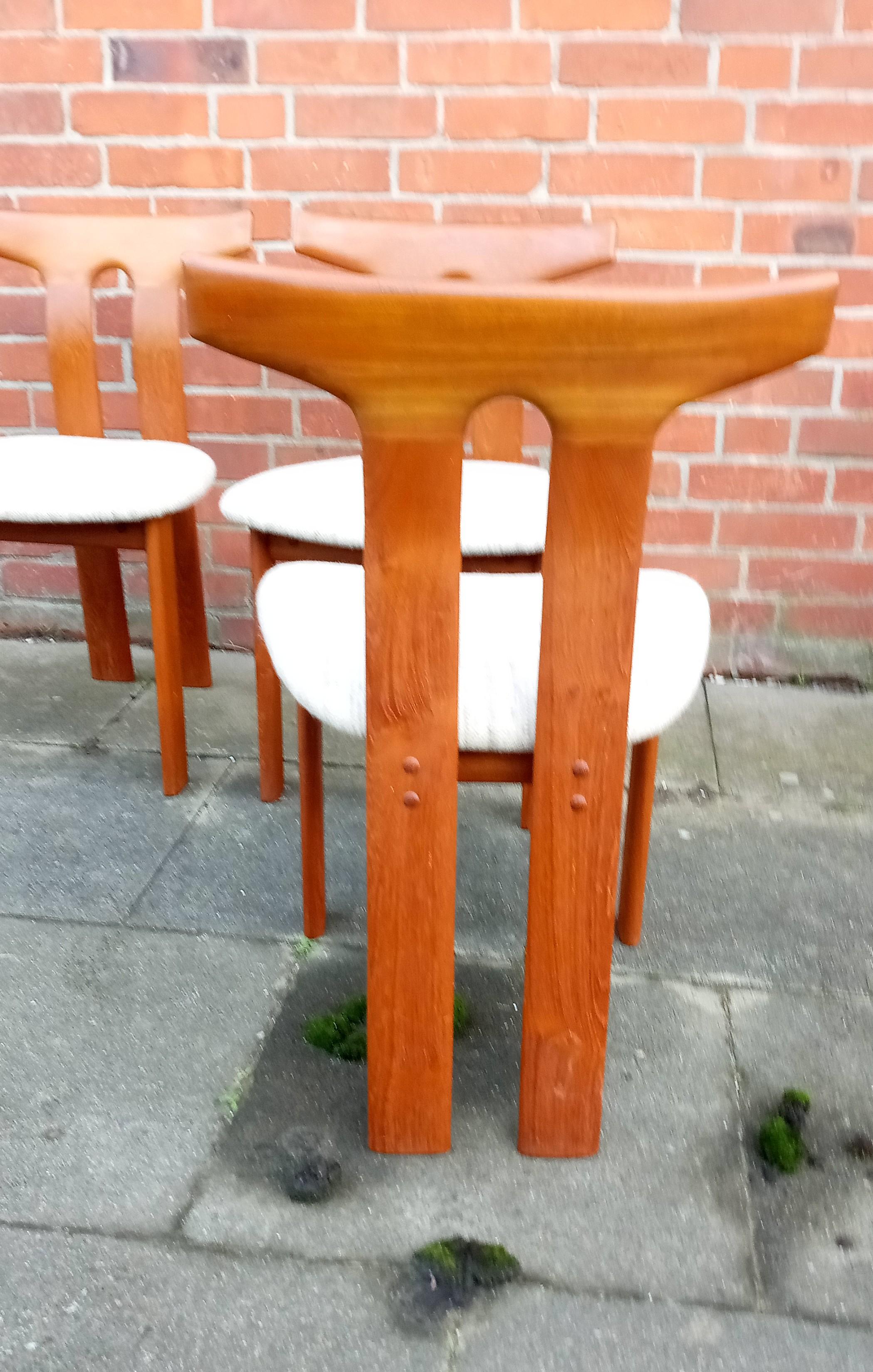 Hand-Crafted Vintage Teak Danish dining chairs , 1970s, Set of 4