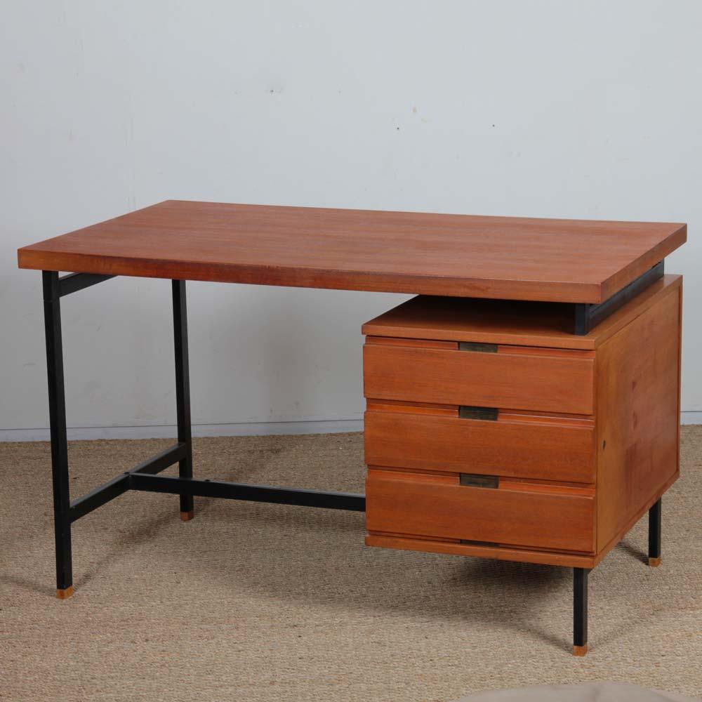 Francese Vintage teak desk by Pierre Guariche, 1960s in vendita