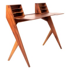 Vintage Teak Desk in Gio Ponti 1950s Style, Italy