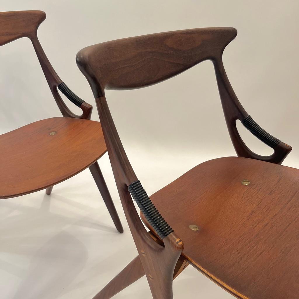 Vintage Teak Dining Chair by Arne Hovmand Olsen, Denmark ca. 1950s In Good Condition In Geneva, CH