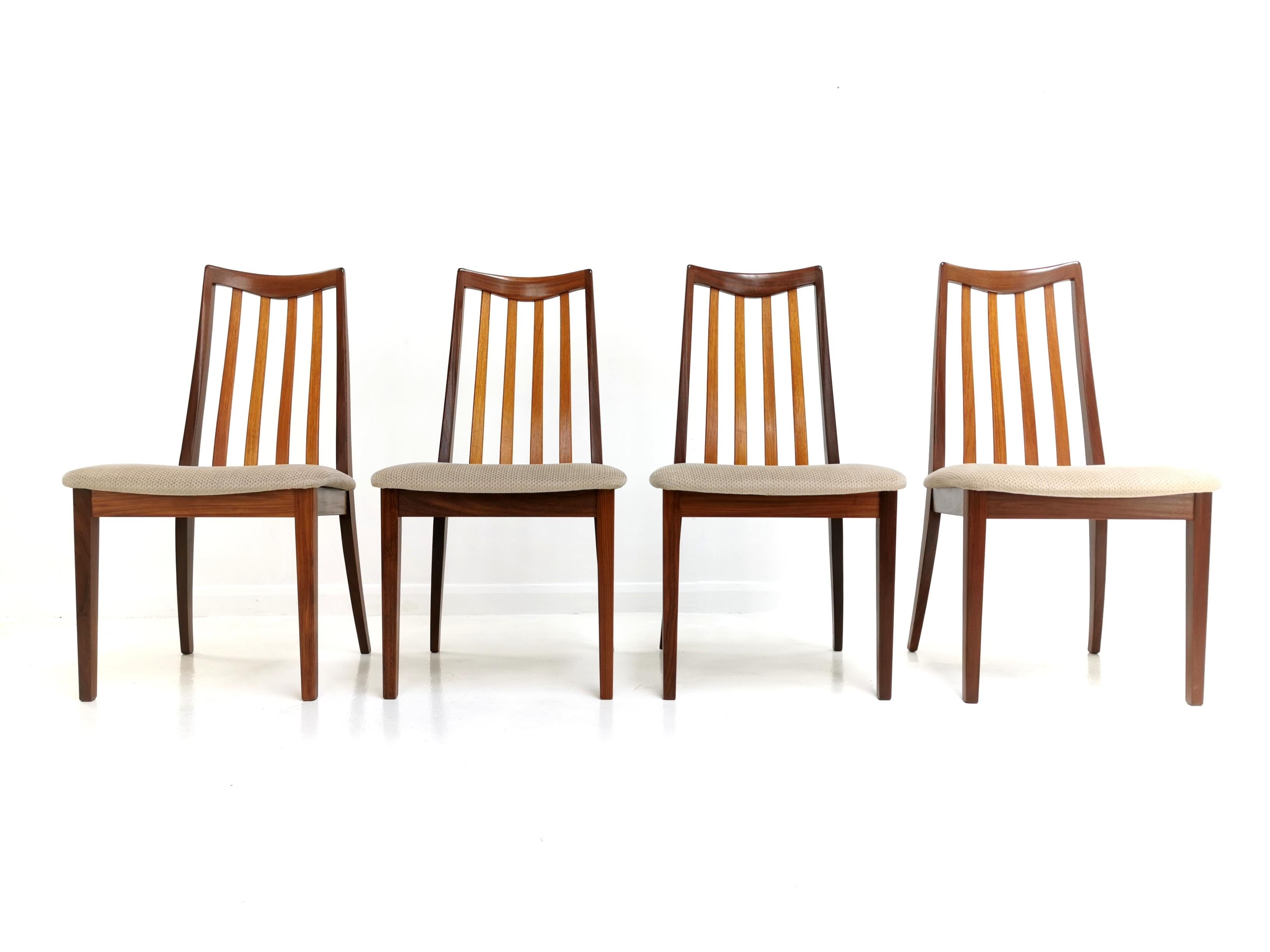 Vintage Teak Dining Chairs by Leslie Dandy for G-Plan, 1960s, Set of 4 In Good Condition In STOKE ON TRENT, GB