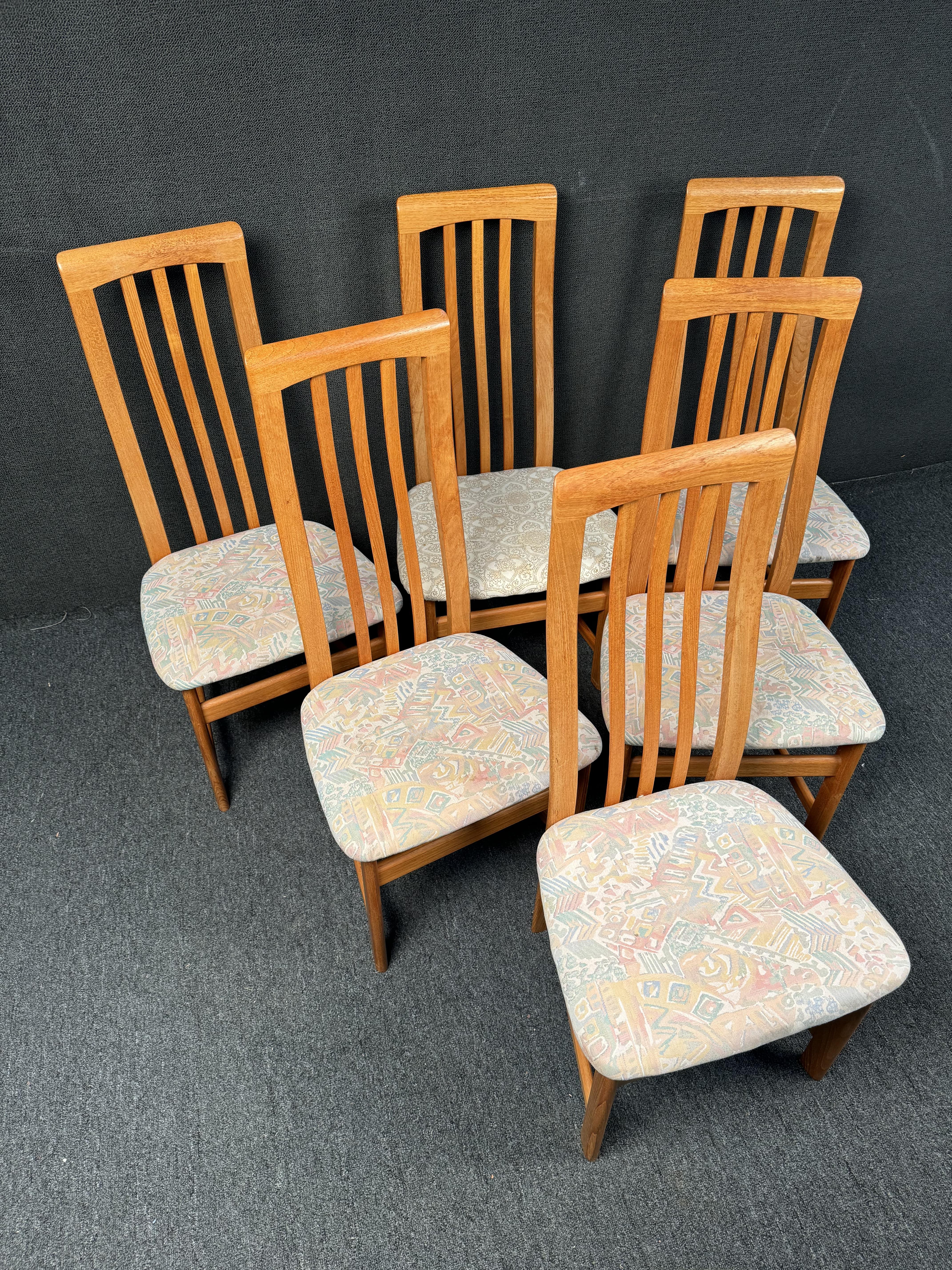 Mid-Century Modern Vintage Teak Dining Chairs by Nordic Furniture For Sale