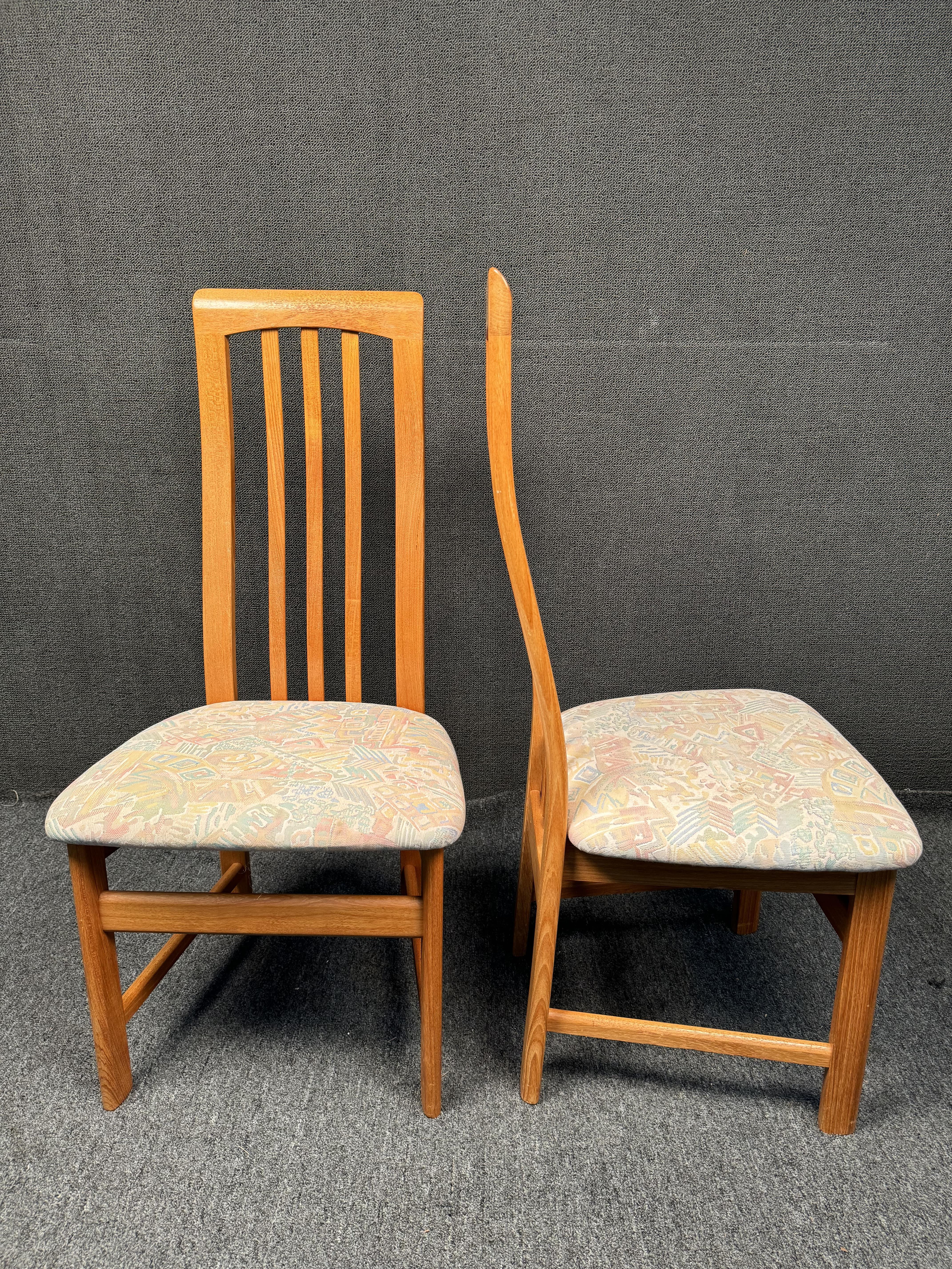 Wood Vintage Teak Dining Chairs by Nordic Furniture For Sale