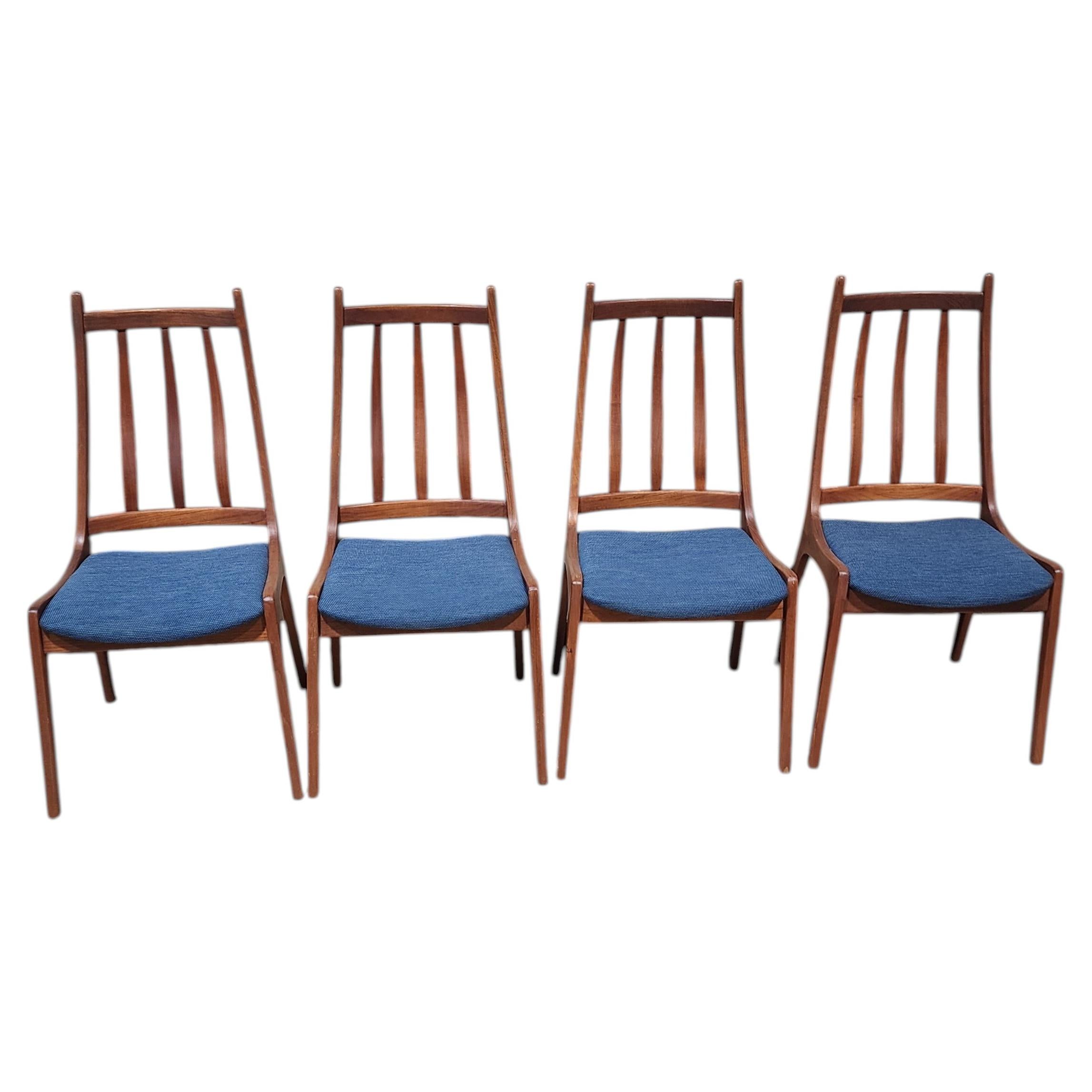 Vintage teak dining chairs, set of 4