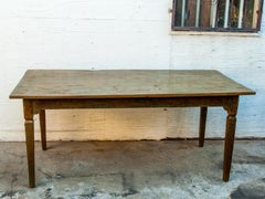 Vintage-Ess-/ Küchentisch aus Teakholz Java, Original-Farbtabletts, Mitte des 20. Jahrhunderts
